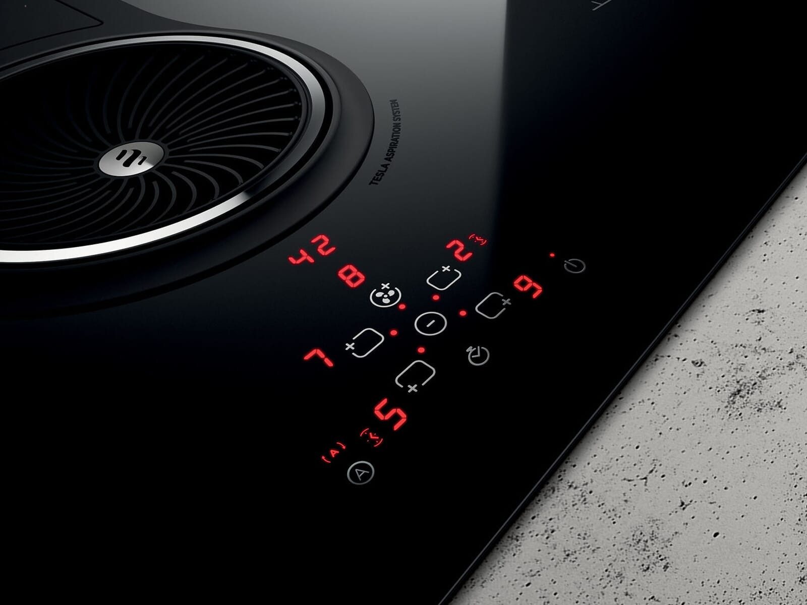 Elica Kochfeld mit Dunstabzug PRF0120977A, Timer, TouchControl-Bedienung