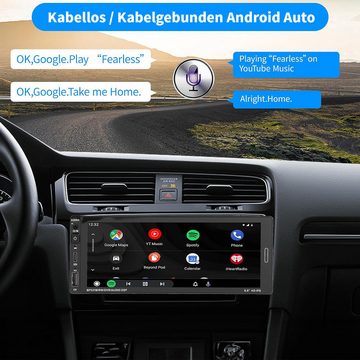 yozhiqu Autoradio mit Touchscreen, kabellosem Apple Carplay und Android Auto Autoradio (6,9-Zoll, 2GB RAM + 32GB ROM mit GPS-Navigation, Bluetooth, WiFi, DSP)