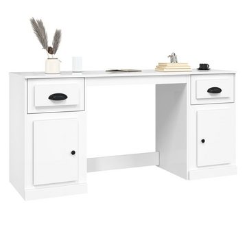 furnicato Schreibtisch mit Stauraum Hochglanz-Weiß Holzwerkstoff