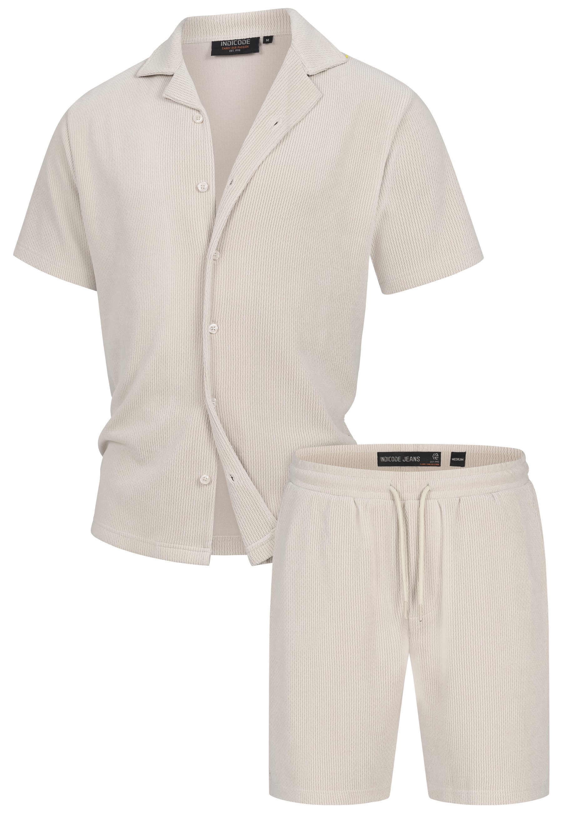 INDICODE Freizeitanzug Herren INZandro Shirt Herrenshorts Set (Set), mit strukturierter Stoffqualität für eine besondere Haptik – Bild 2 von 5