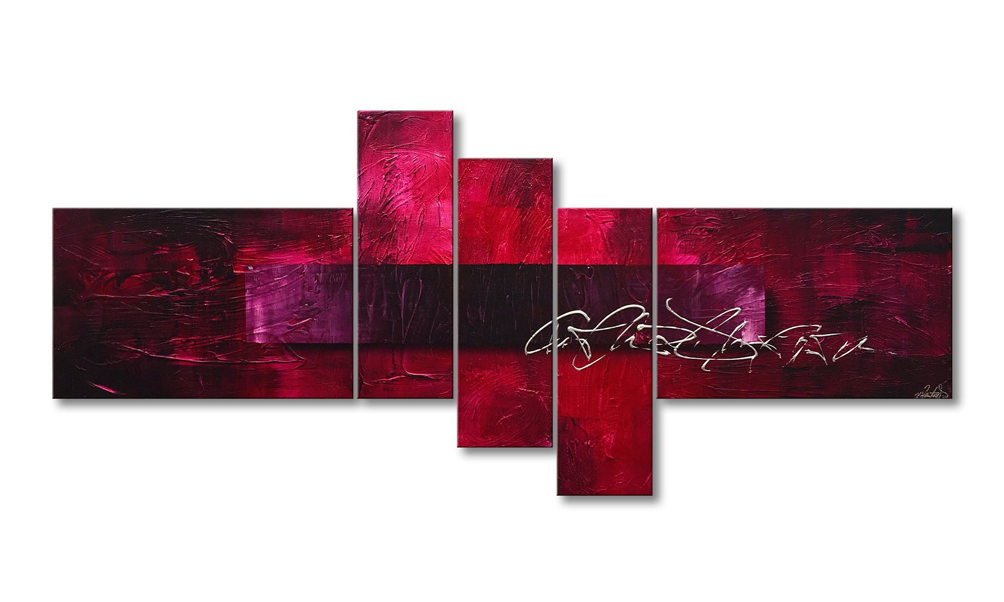 WandbilderXXL Gemälde Purple Night 180 x 80 cm, Abstraktes Gemälde, handgemaltes Unikat