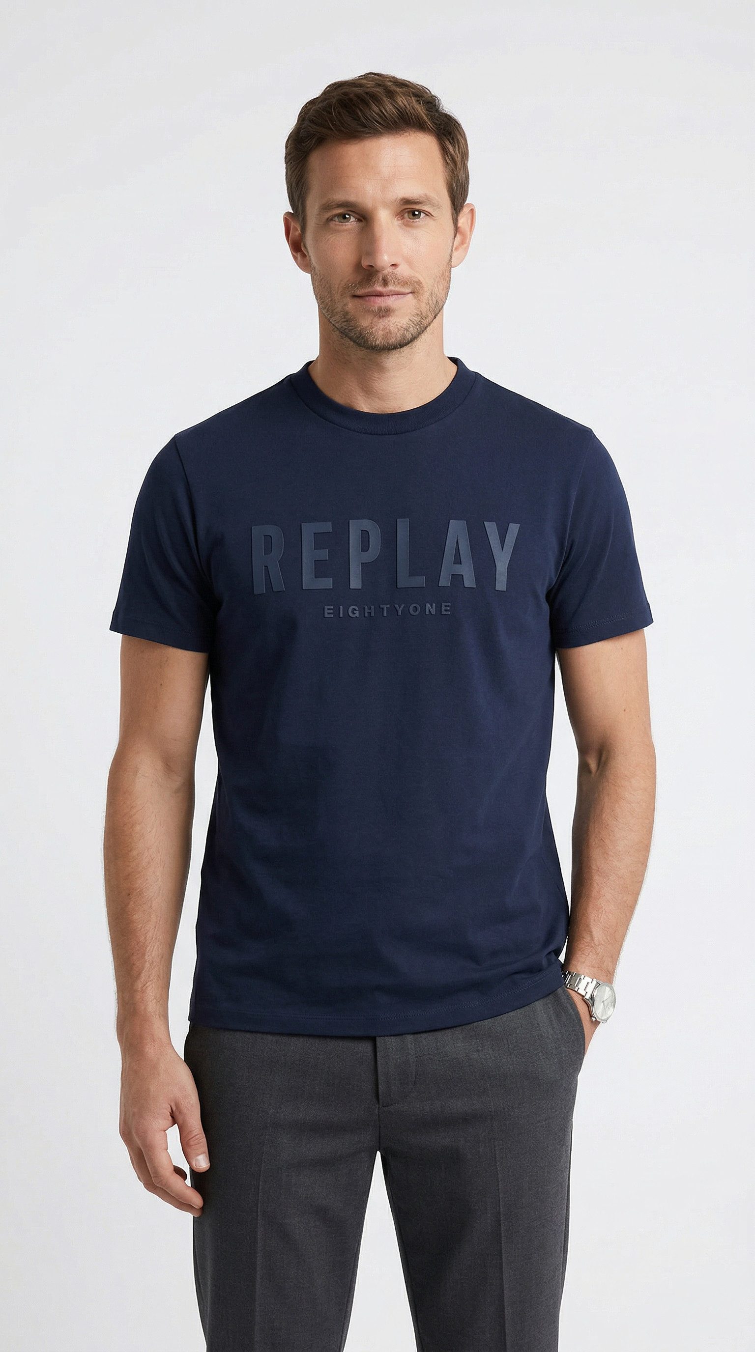 Replay T-Shirt Baumwoll-Qualität, Logoschriftzug
