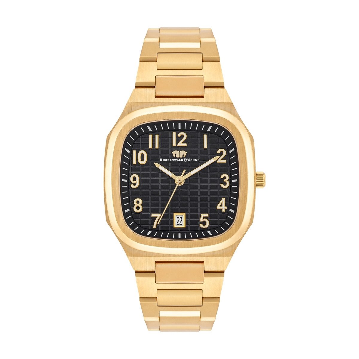 Rhodenwald & Söhne Quarzuhr Ikador gelbgold, Armband aus Edelstahl