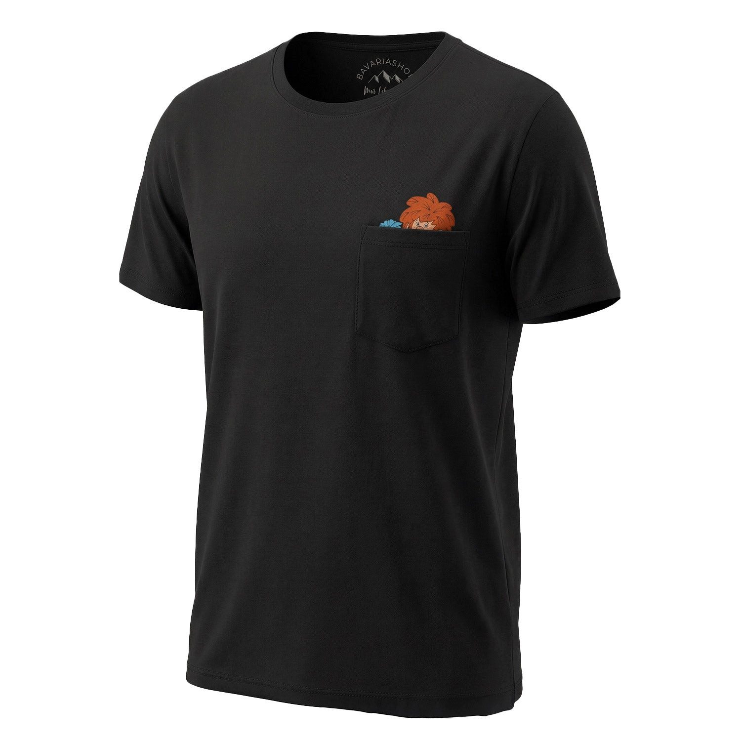 Bavariashop T-Shirt ®Pumuckl "Schabernack" Unisex mit Brusttasche