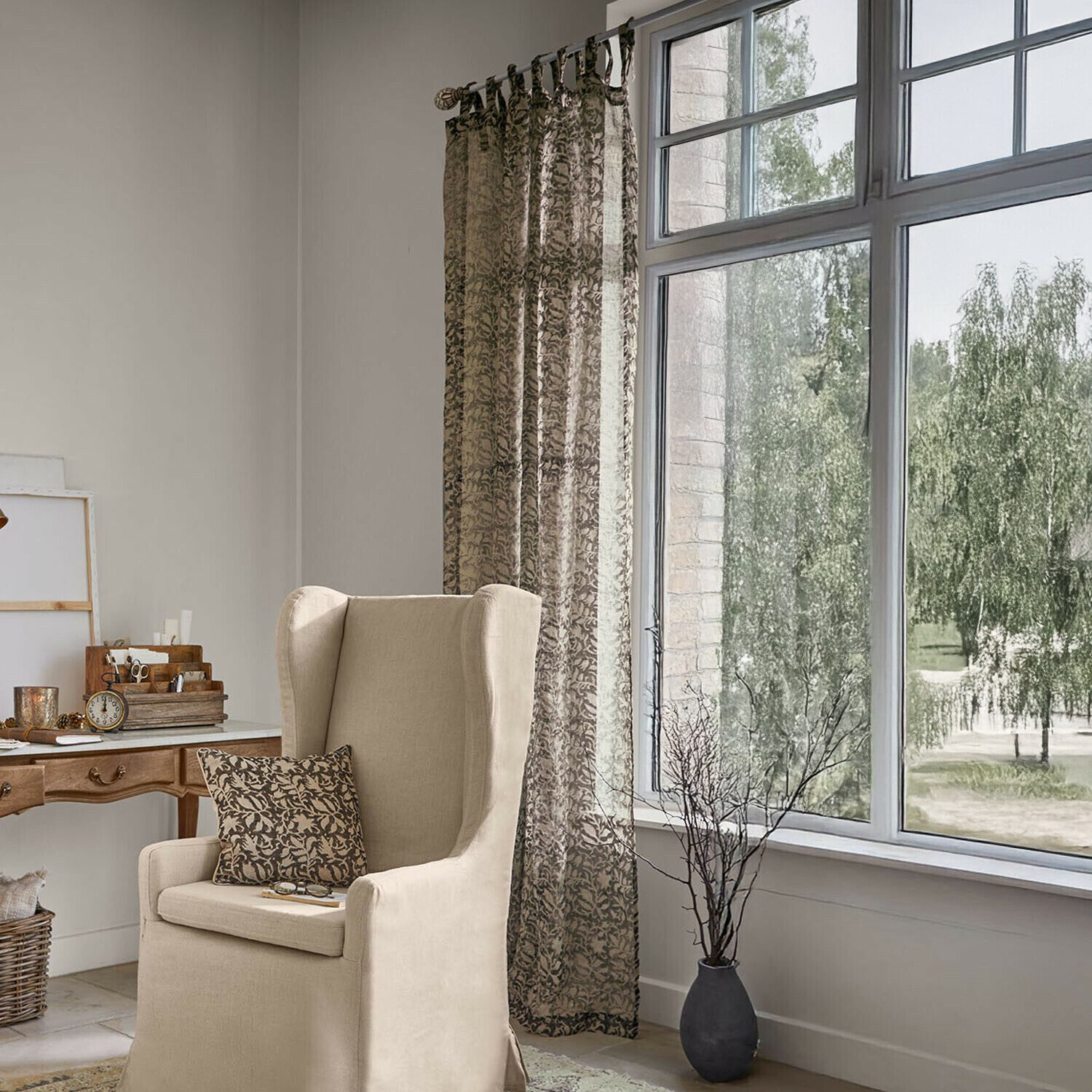 Mirabeau Vorhang Gardine Ziradayn schwarz/beige