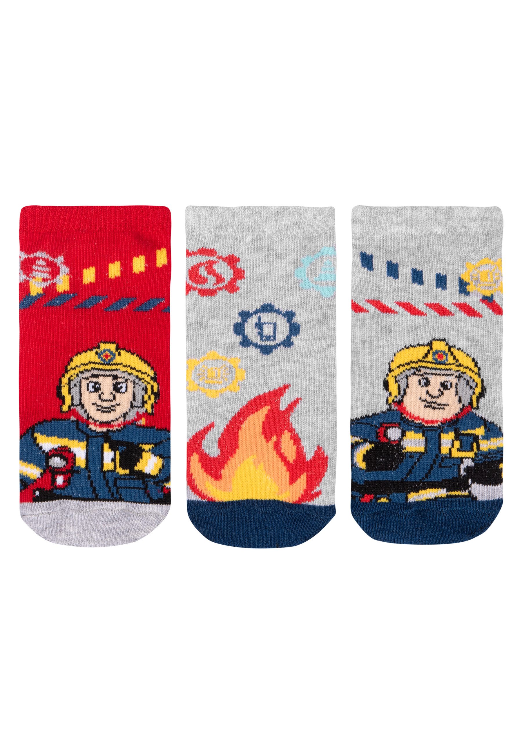 United Labels® Socken Feuerwehrmann Sam Socken Sneaker Kindersocken Söckchen 5er Pack