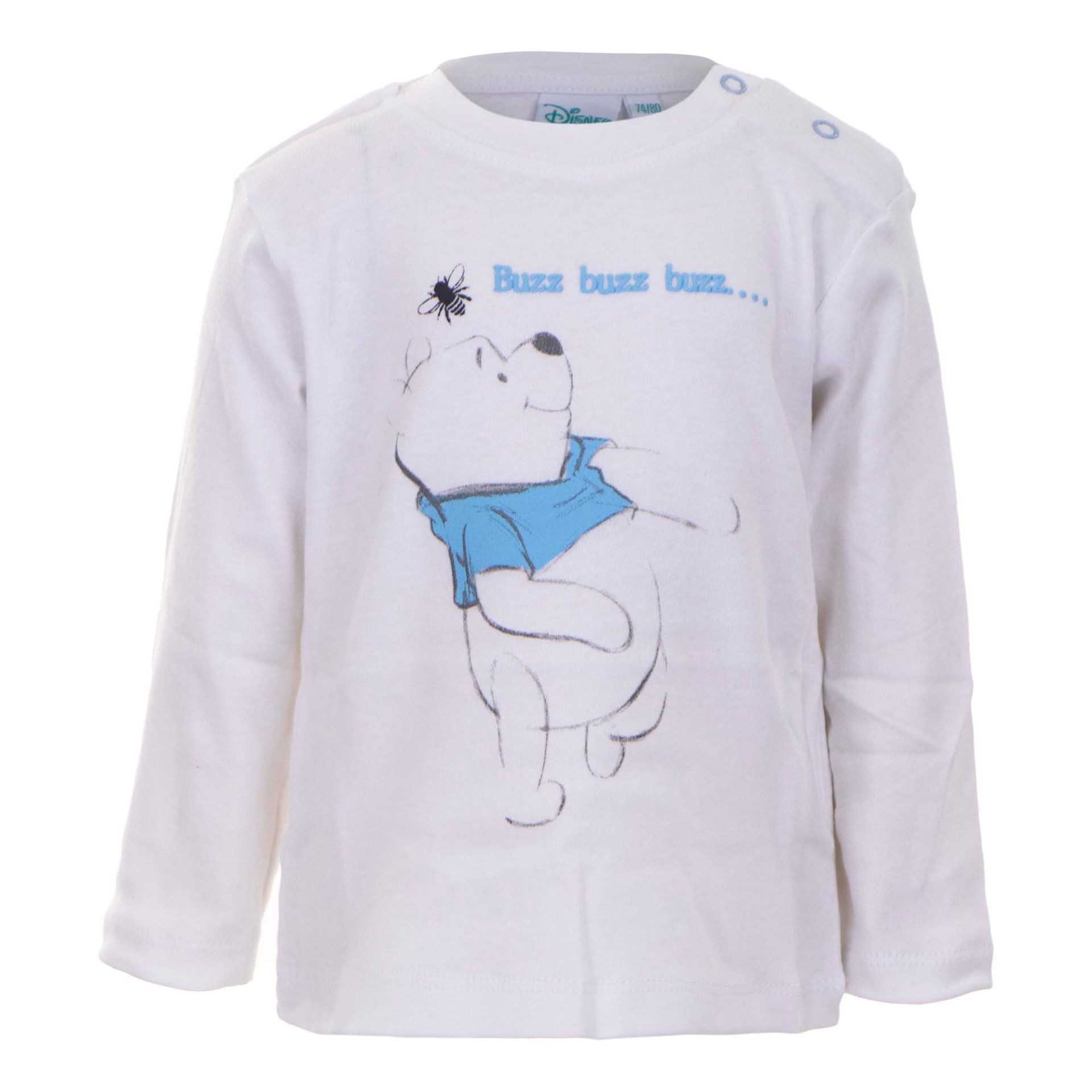 Disney Winnie Puuh 2-in-1-Langarmshirt Winnie the Pooh Babyshirts Grau 2er Pack Langarm 100% Baumwolle