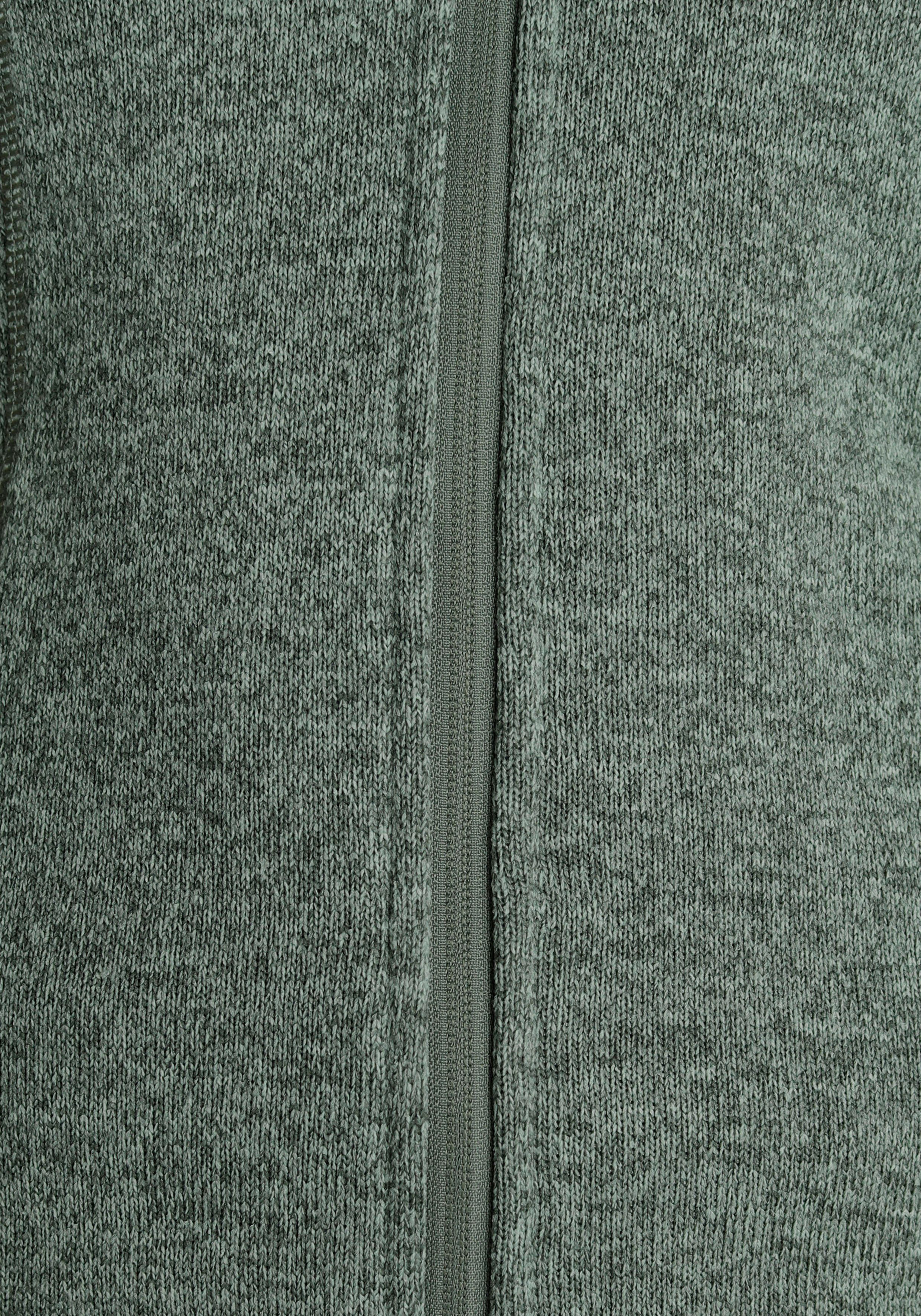 Polarino gefütterter salbeigrün Jersey mit Strickfleecejacke Kapuze