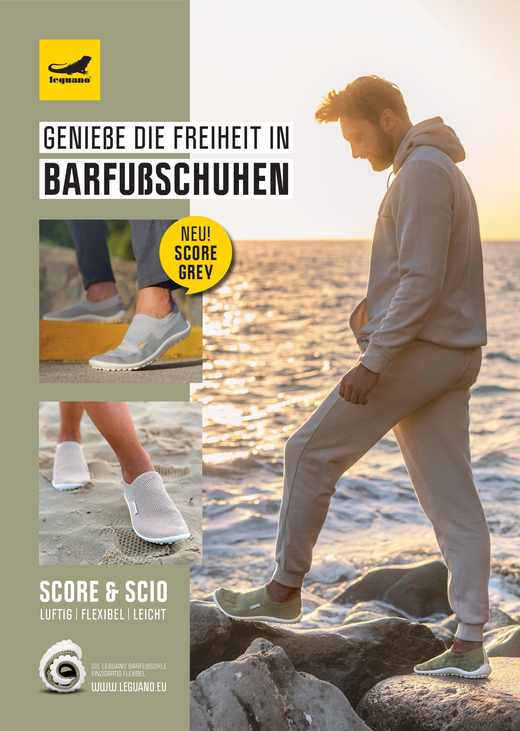 Leguano SCIO Barfußschuh, Slipper, Bequemschuh mit speziell entwickelter Laufsohle