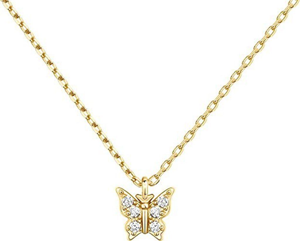 WaKuKa Charm-Kette Exquisite Halskette mit Schmetterlingsanhänger, Geschenk für Frauen Gold
