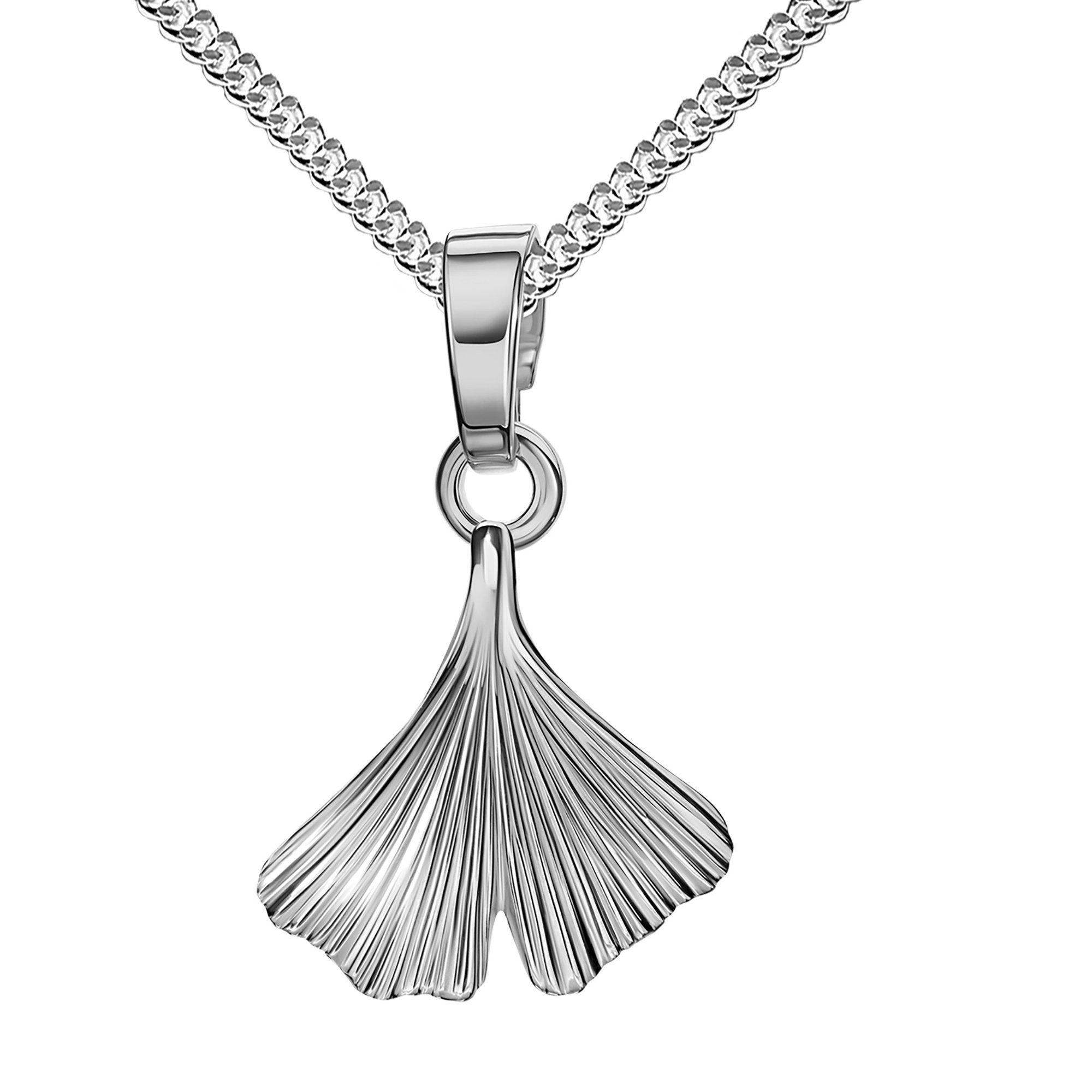 Kette mit Anhänger Ginkgo Anhänger Silber