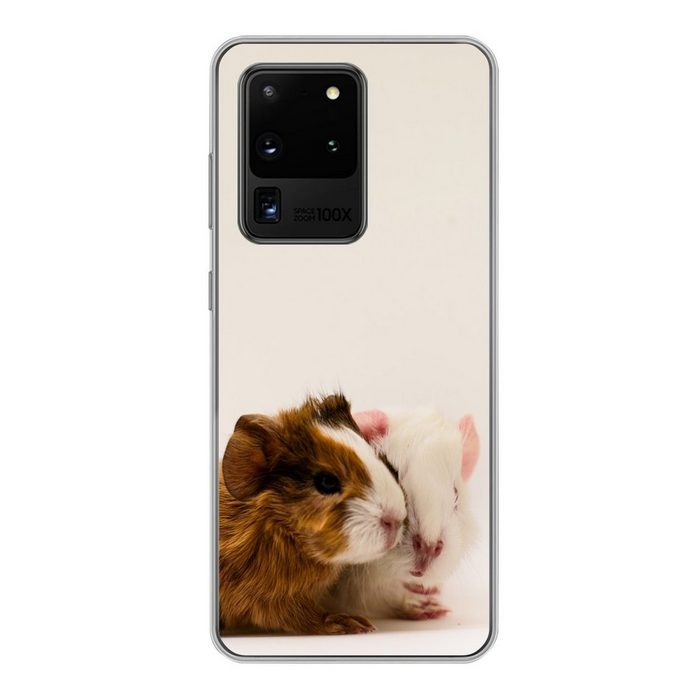 MuchoWow Handyhülle Zwei knuddelige einen Tag alte Baby-Meerschweinchen Phone Case Handyhülle Samsung Galaxy S20 Ultra Silikon Schutzhülle