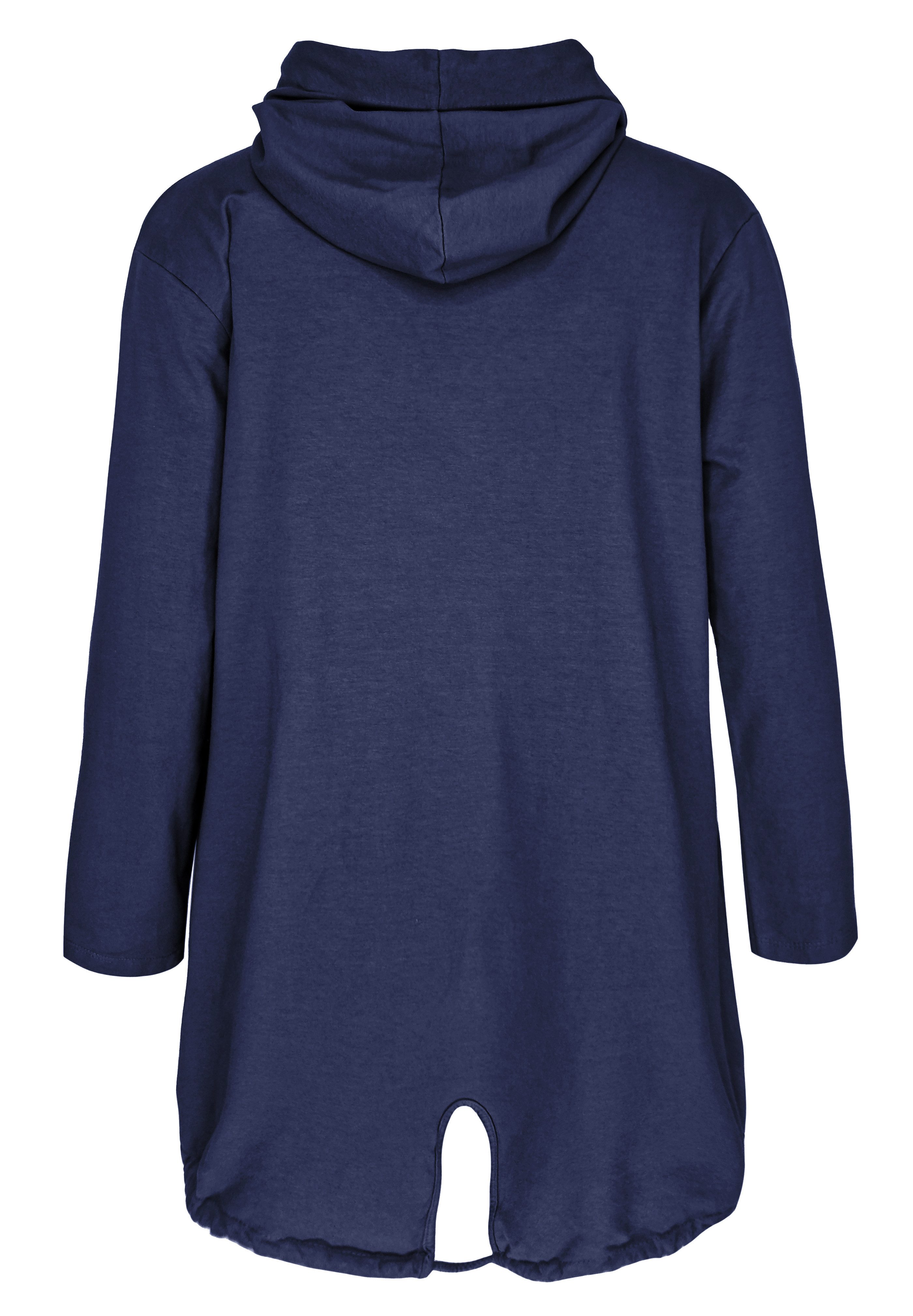 dy_mode Langjacke Damen Übergangsjacke mit Kapuze Freizeitjacke Parka-Stil Herbstjacke in Unifarbe, mit Kapuze – Bild 2 von 3