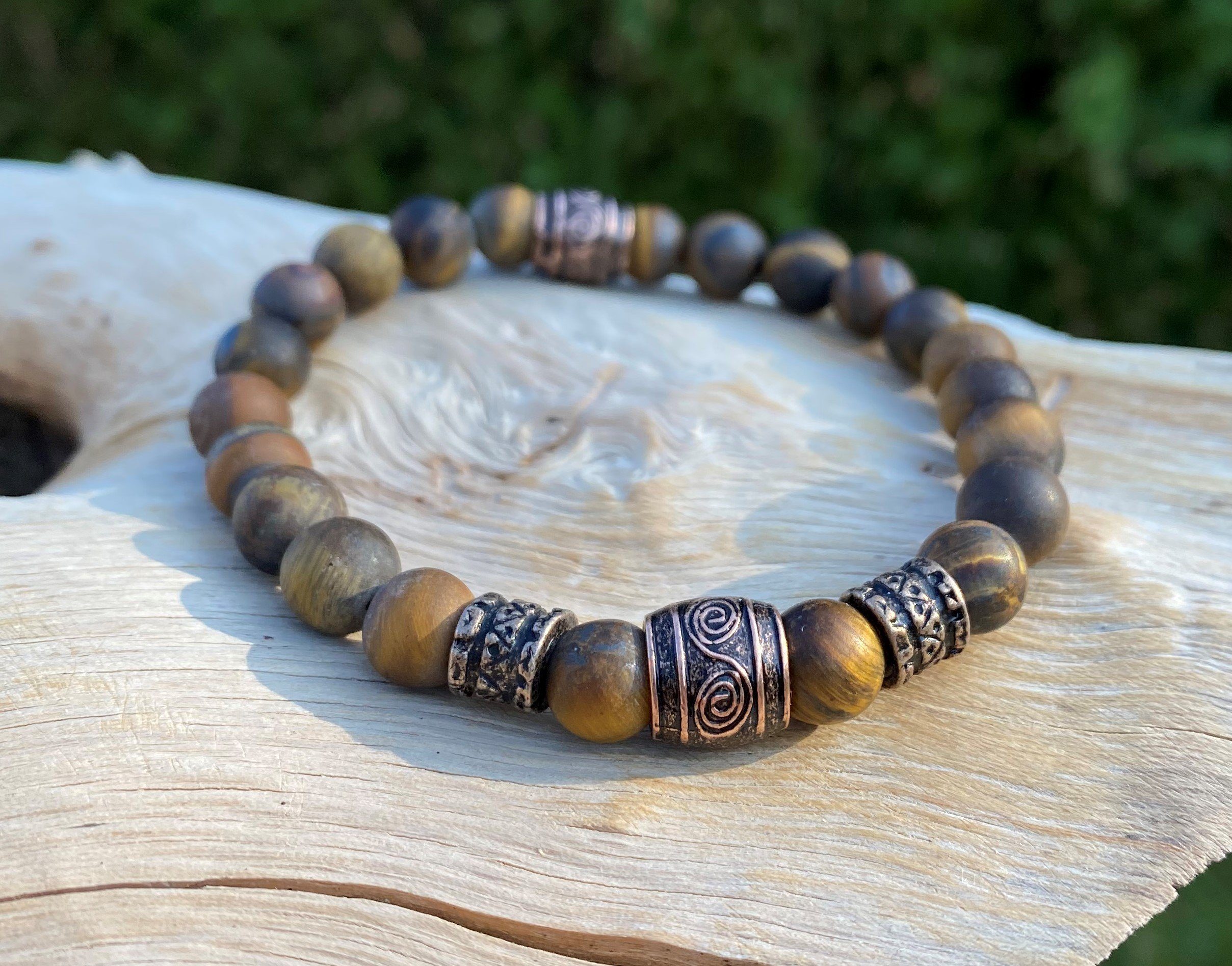 NAHLE Perlenarmband Naturstein Wikinger Armband Tigerauge (1-tlg), elastisc günstig online kaufen