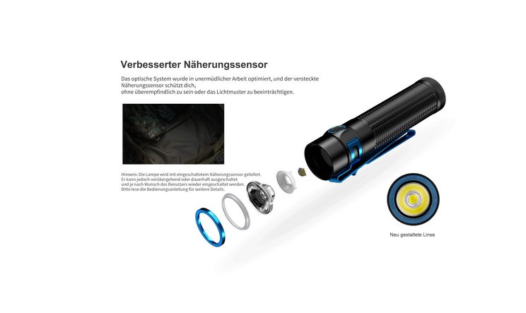 3 Taschenlampe Aufladbare EDC Max Grün OLIGHT LED Baton OD Pro Taschenlampe