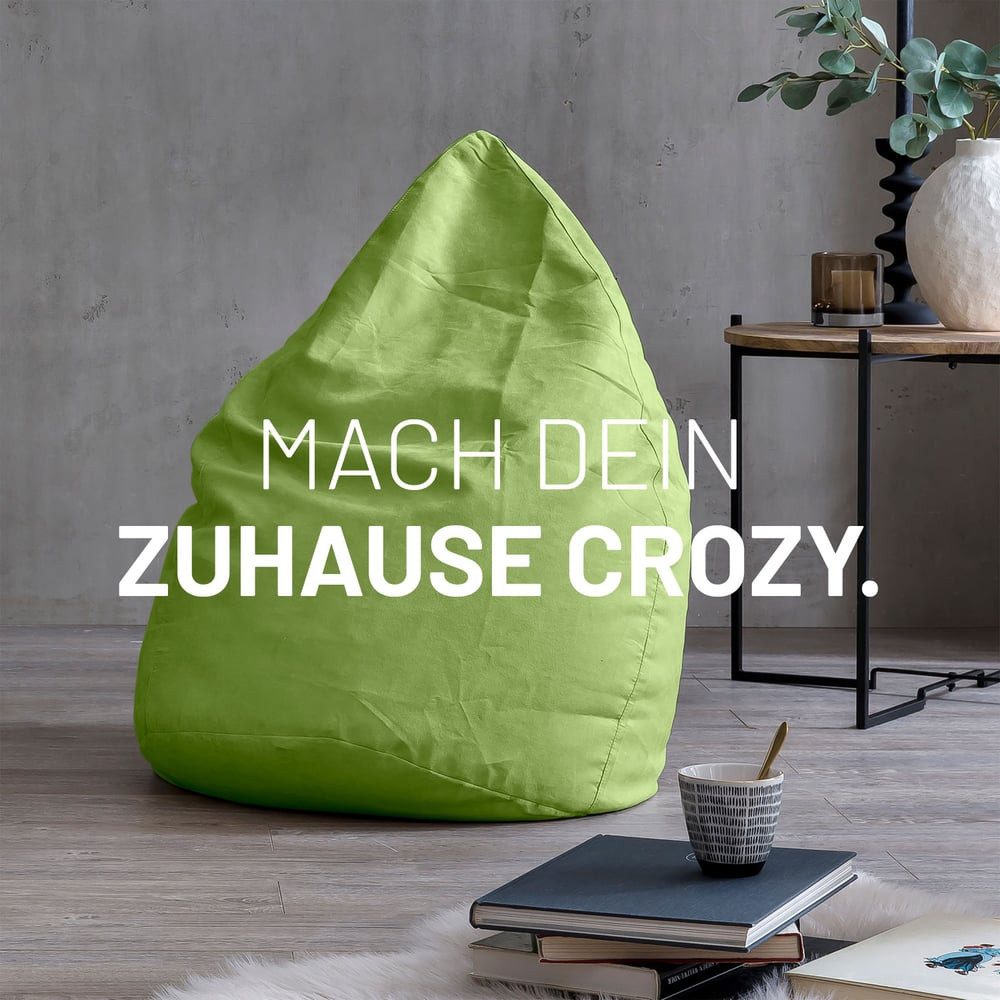 Lumaland Sitzsack Luxury XL PLUS Sitzsack, Microvelours Beanbag extra weich & robust Stuhl Sessel 60x45cm