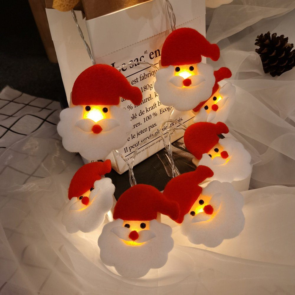 Rosnek LED-Lichterkette 1.5m/3m, LED Weihnachtsbaum Lichtervorhang, Deko Weihnachten Weihnachtsmann Party