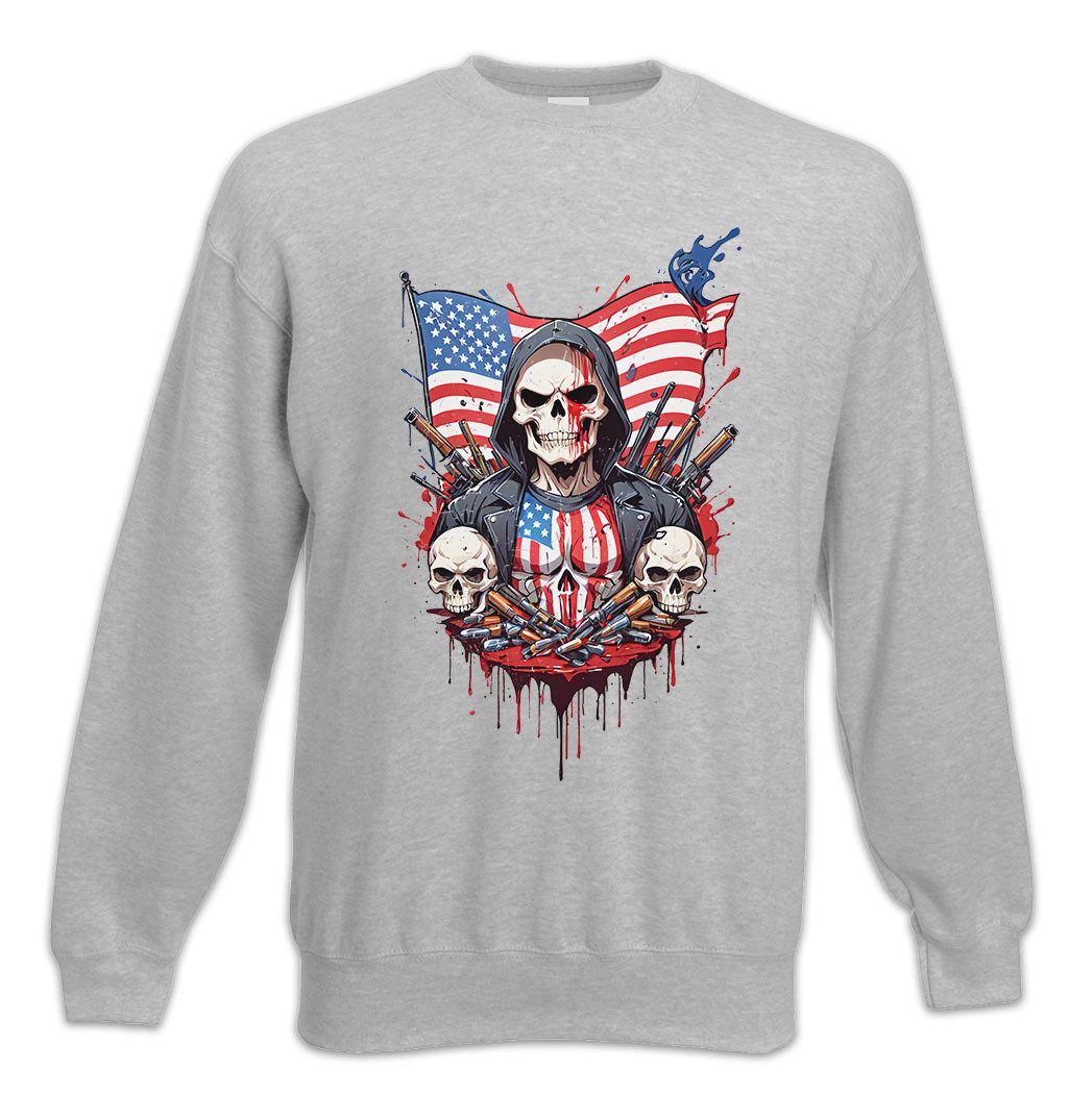 Sweatshirt American Vigilante Skull Sweatshirt USA US Banner Fahne Stars Stripes