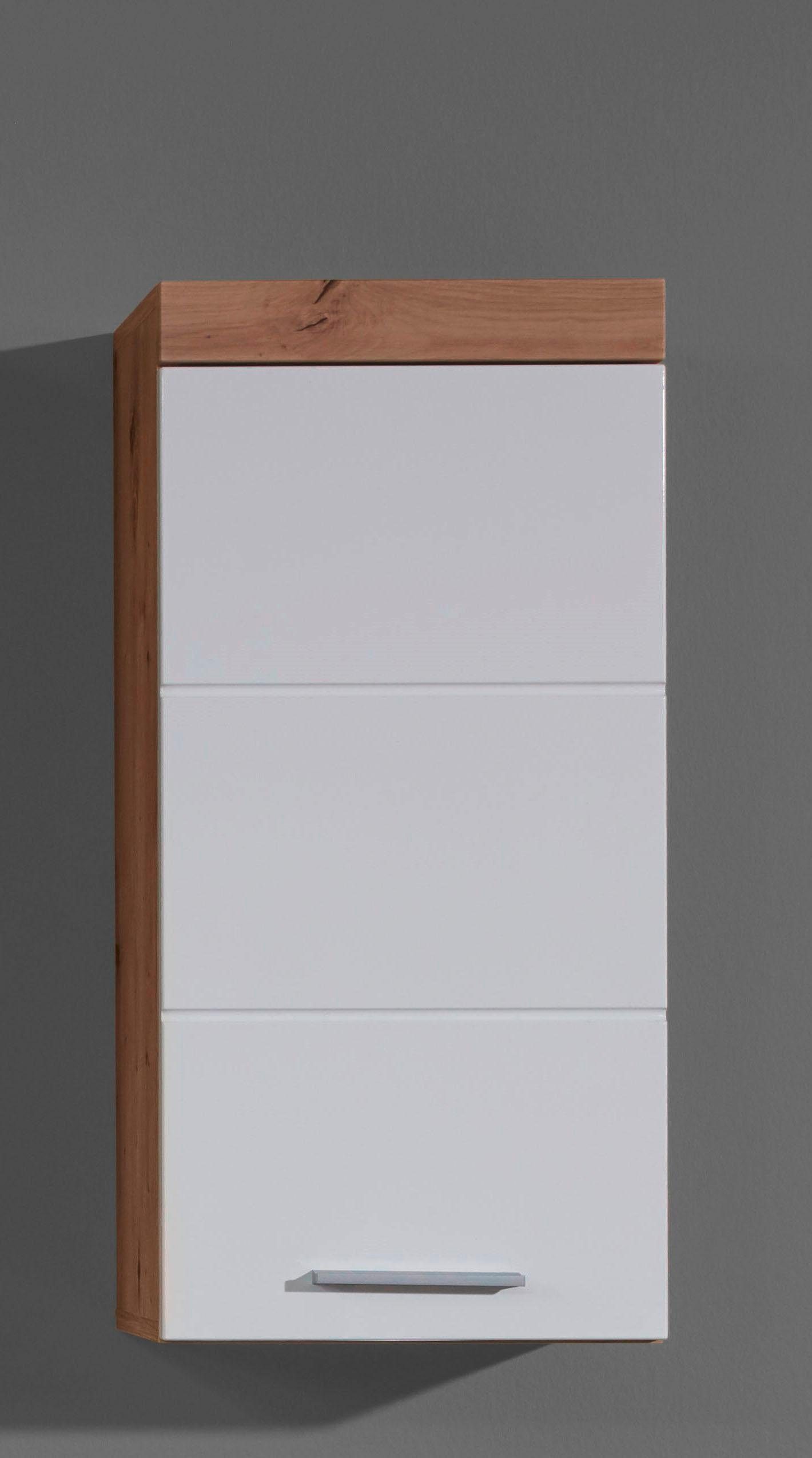 INOSIGN Hängeschrank Avena Breite 37 cm, Badezimmerschrank mit wechselbarem Türanschlag asteichefarben/weiß Hochglanz | asteichefarben