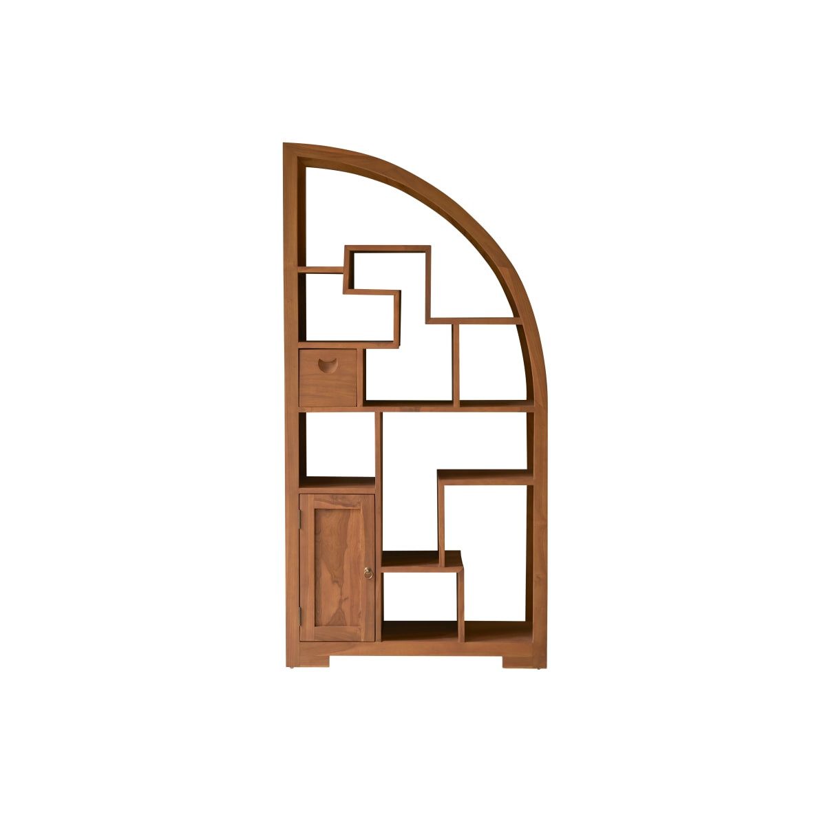 Tikamoon Bücherregal Regal Bücherregal aus Teak Teakholz Holz massiv Natur Bogen neu Tikamo