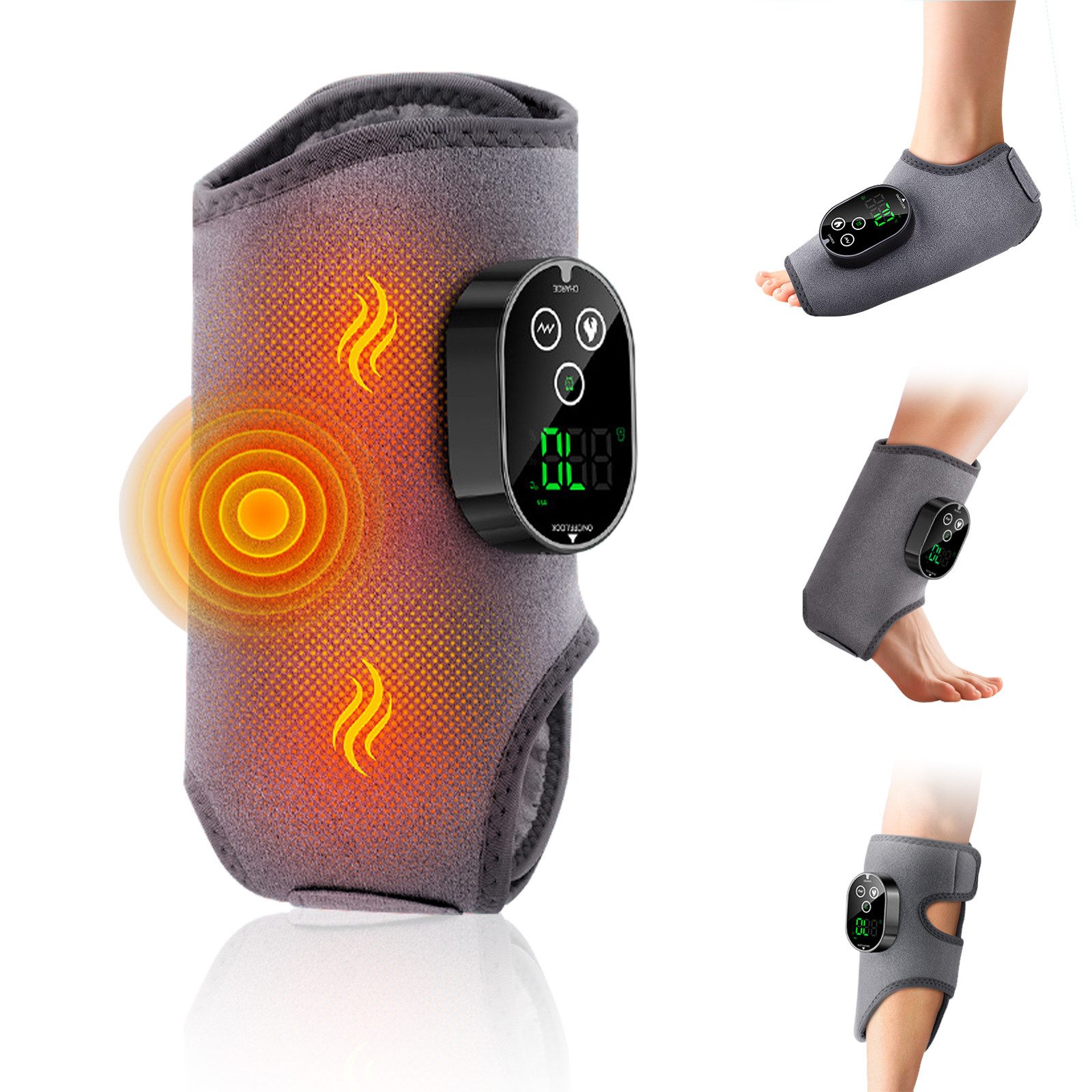 Rhein Beleuchtung Fußmassagegerät Fußmassagegerät mit Wärme – Kabellos & wiederaufladbar, Set 1-tlg., Für Füße & Knöchel Zuhause, Büro & Entspannung, 3-in-1 Massage mit Vibration, Druck & 70°C Wärmefunktion