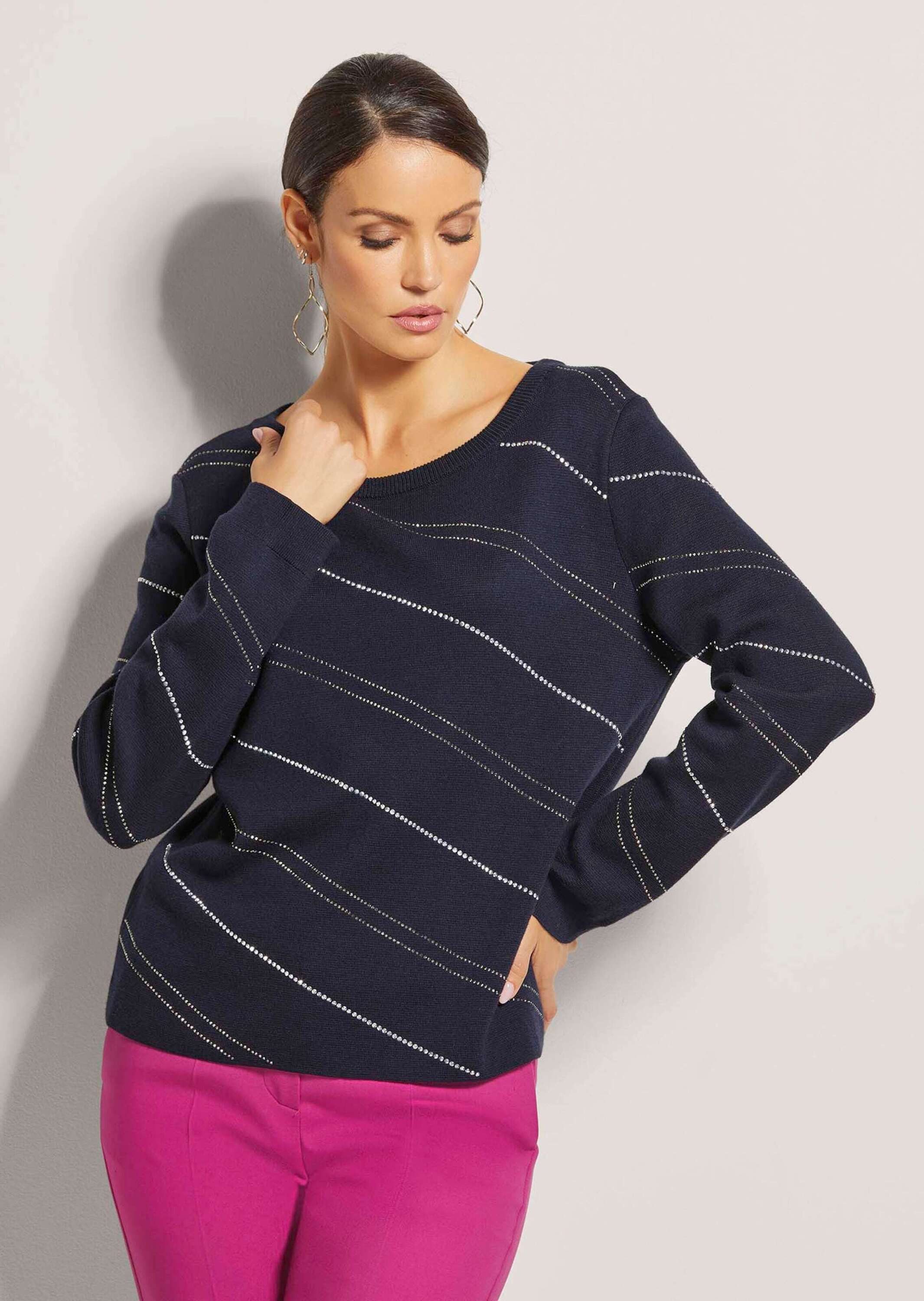 MADELEINE Strickpullover Pullover mit Ziersteinen günstig online kaufen