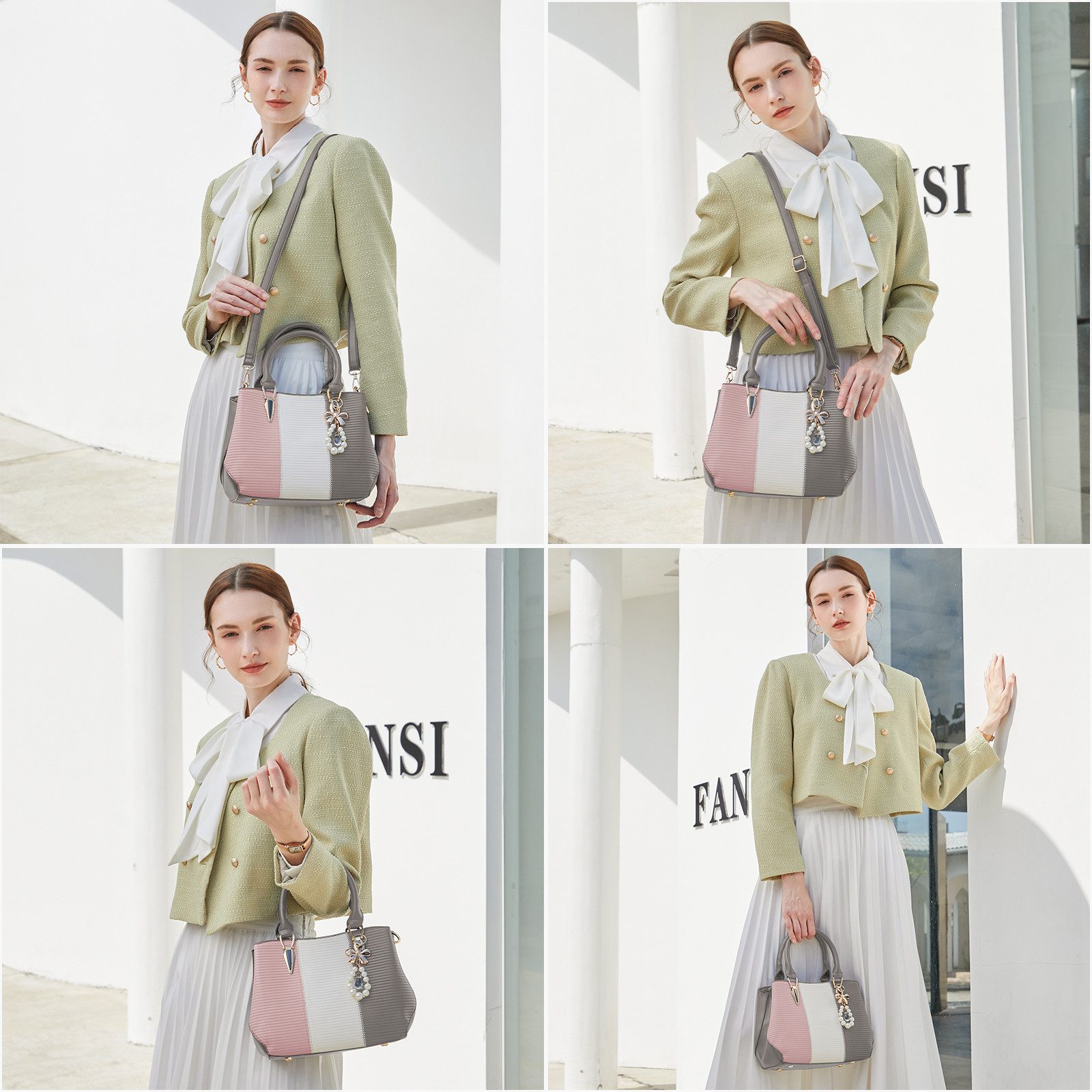 Miss Lulu Henkeltasche Handtasche Damen Mittelgroß Tasche Multicolor Elegant Henkeltasche (1-tlg)