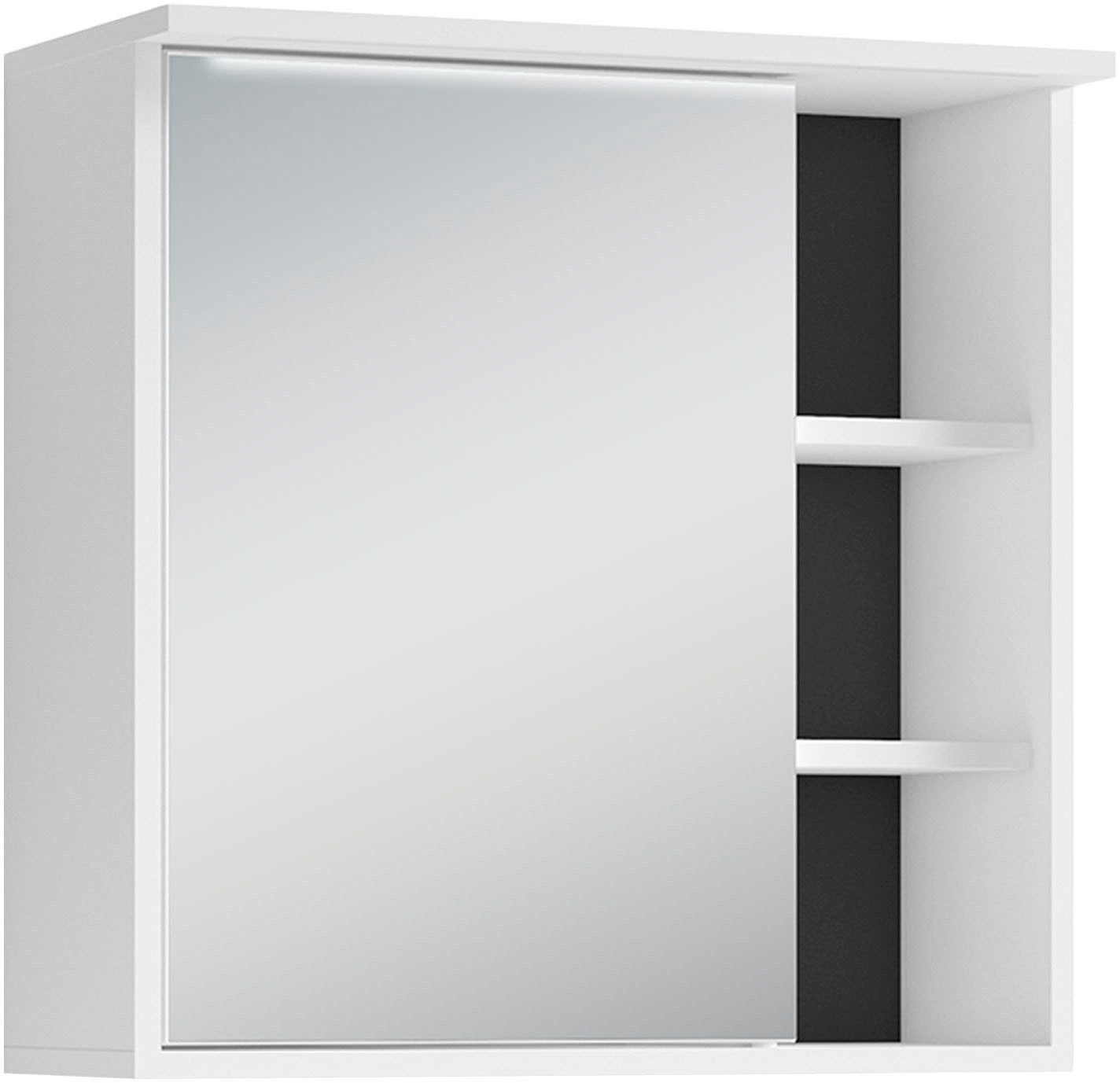 byLIVING Spiegelschrank Wellness (1-St) 60cm Badschrank mit LED-Leuchte, großem Spiegel und viel Stauraum