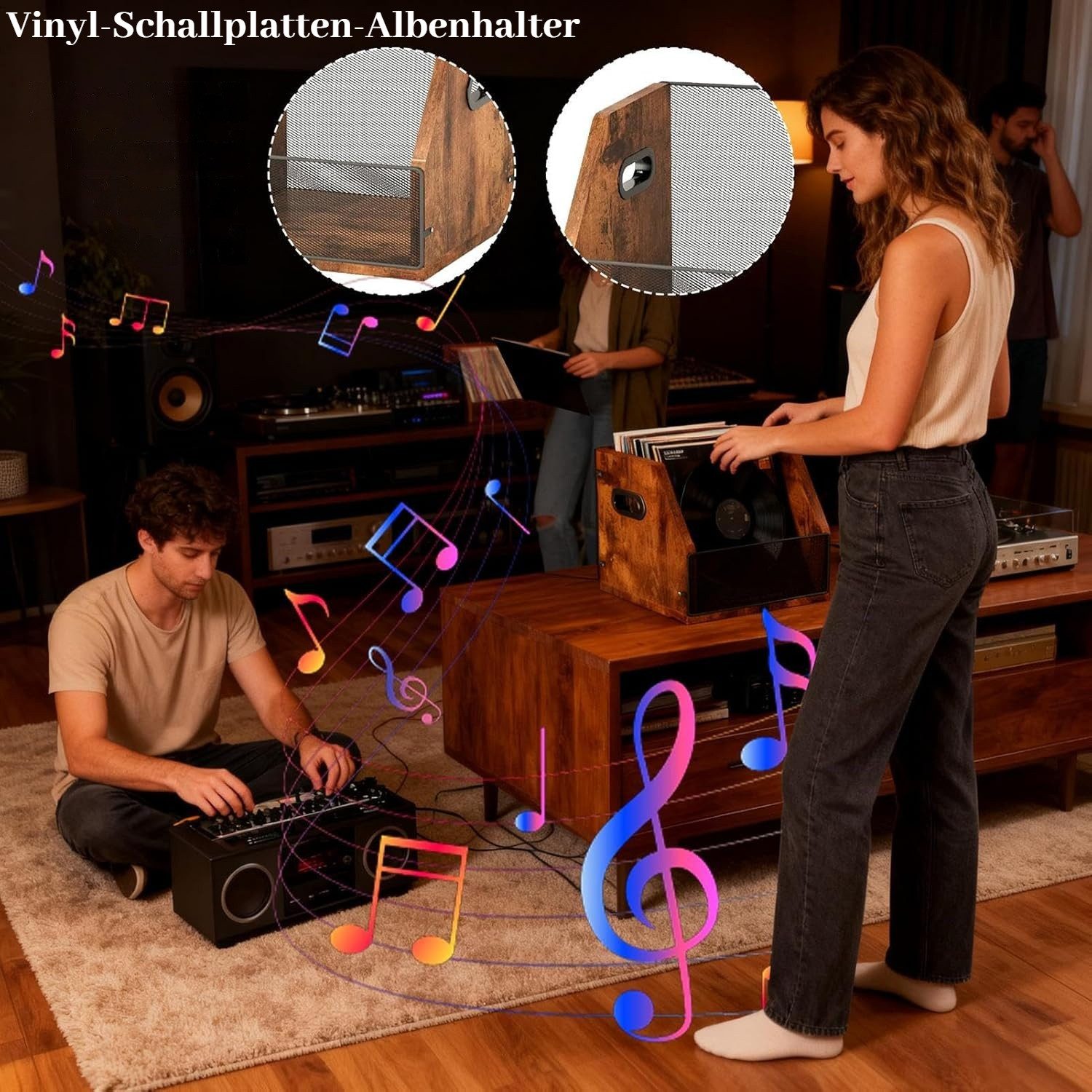 BlingBin Plattenständer Schallplatten-Aufbewahrung, Vinyl-Schallplatten-Box günstig online kaufen