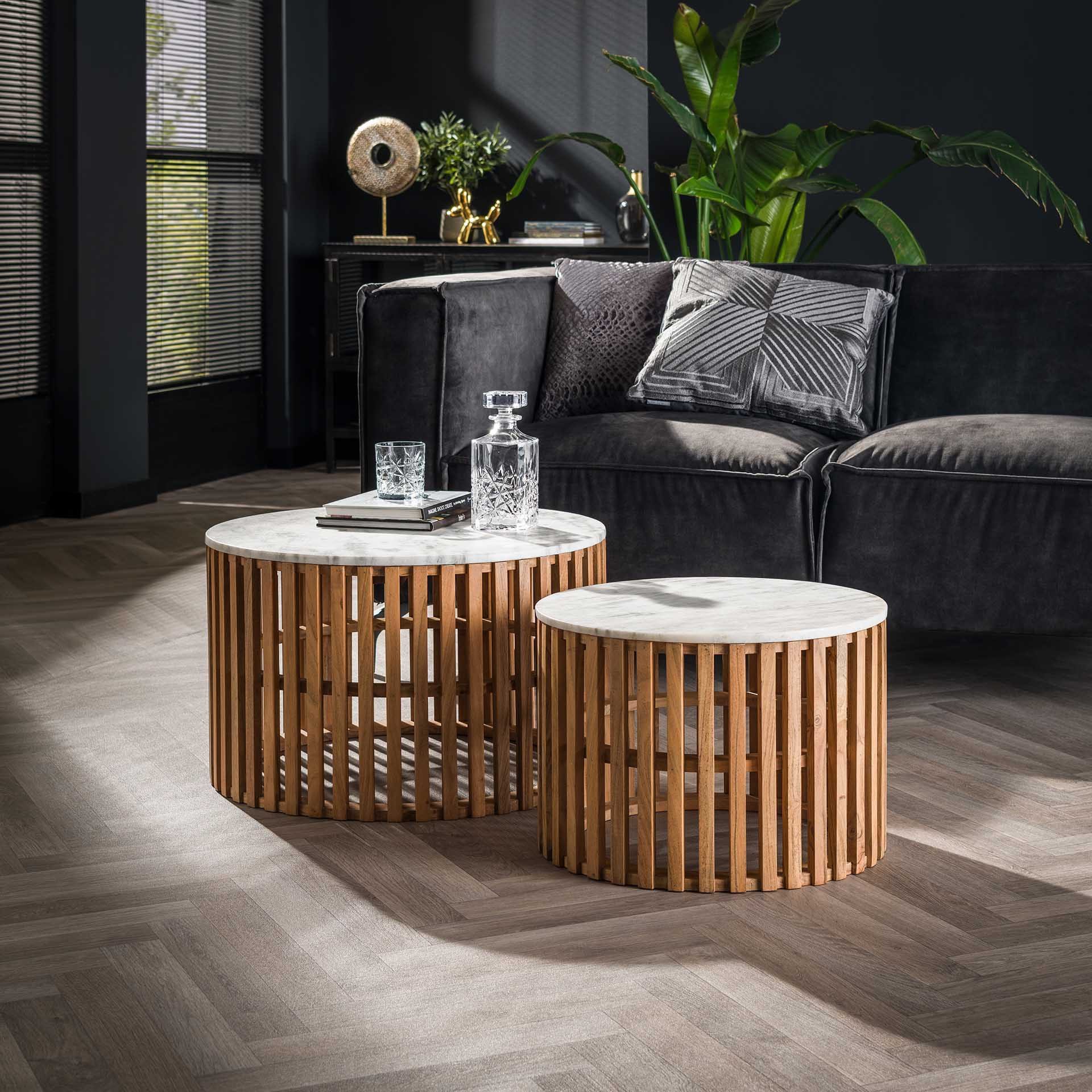 Vintagehaus Couchtisch Retro Couchtisch 2er Set günstig online kaufen