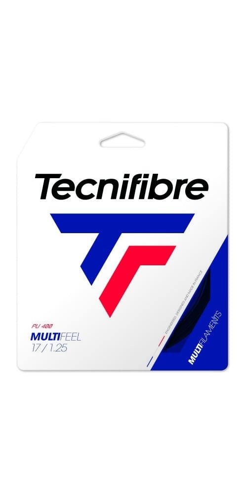Tecnifibre Tennissaite Multifeel (Touch+Kontrolle) schwarz 12m Set, Saitendicke: 1.30