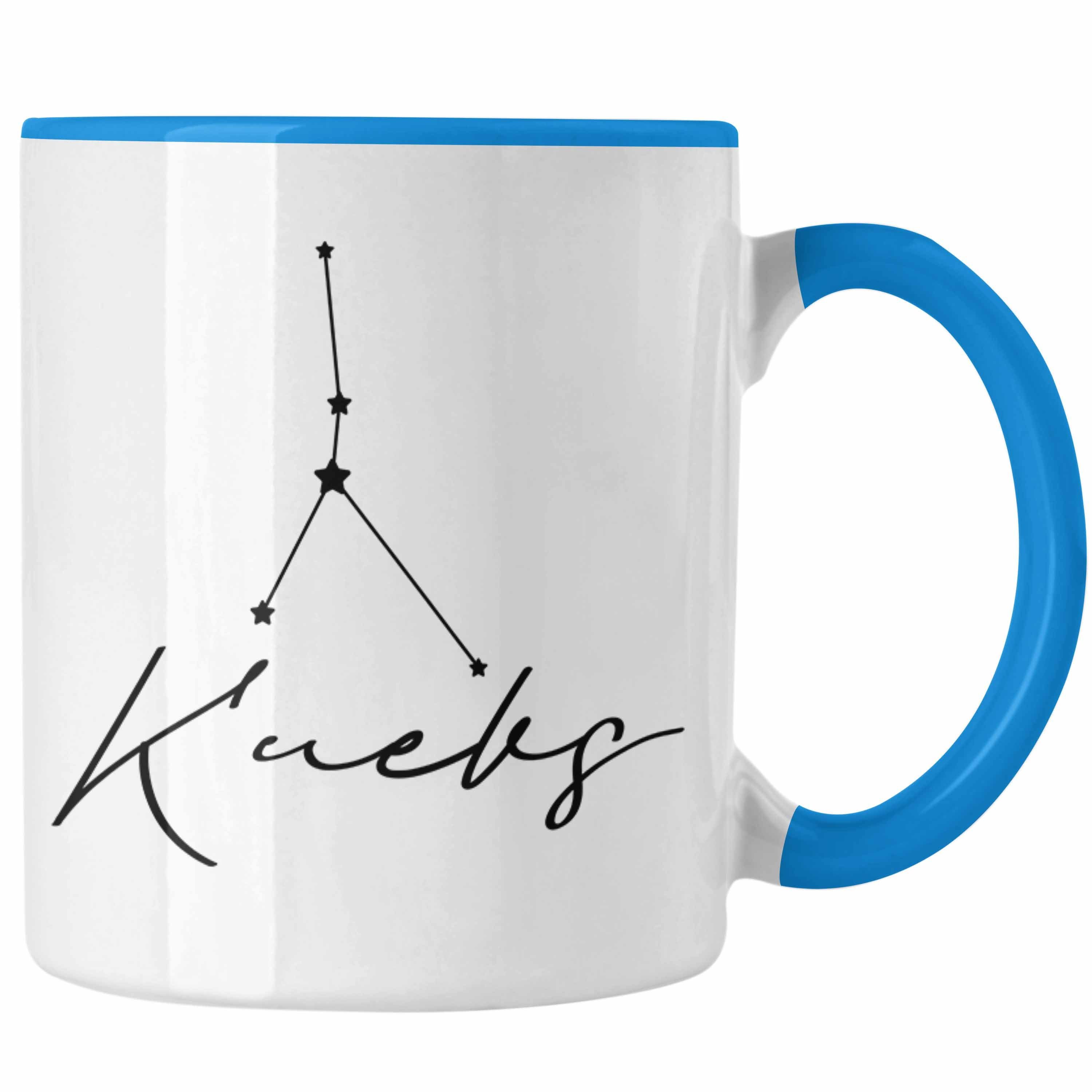 Blau Trendation Geschenk Krebs Sternzeichen Horoskop Trendation Tasse Tierkreiszeichen - Tasse