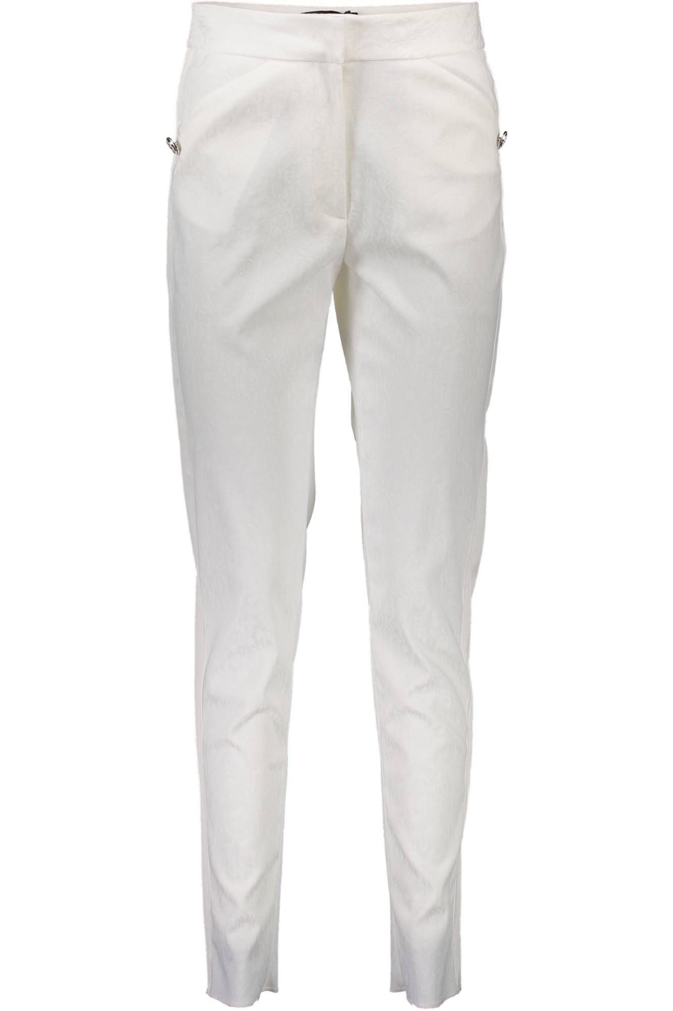 Just Cavalli 5-Pocket-Hose Elegante Damenhose in Weiß mit Hakenknopf & Reißverschluss