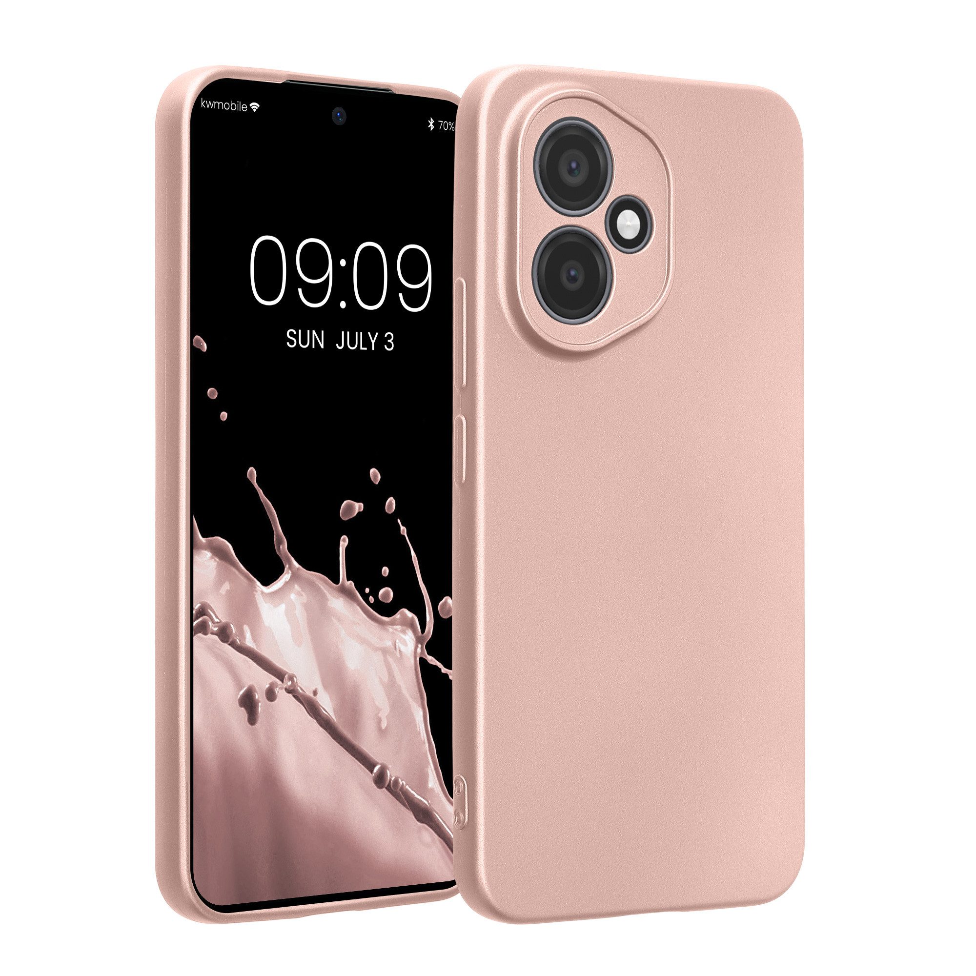 kwmobile Smartphone-Hülle Handyhülle für HONOR 400, Silikon Case metallisch schimmernd - Soft Hülle - Handy Cover