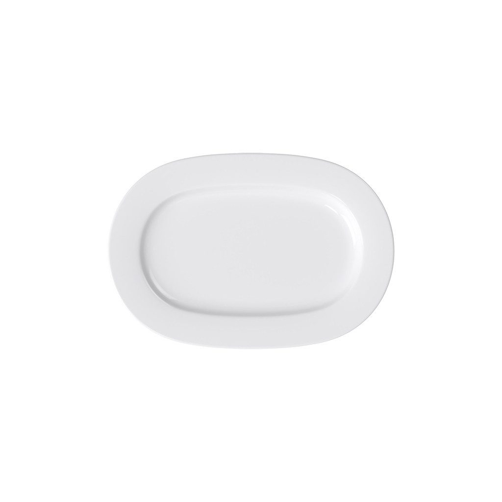 Villeroy & Boch Servierplatte Anmut Platte oval, Porzellan, (1-tlg), Premium Bone Porcelain, mikrow.- & spülm.sicher, Made in Germany