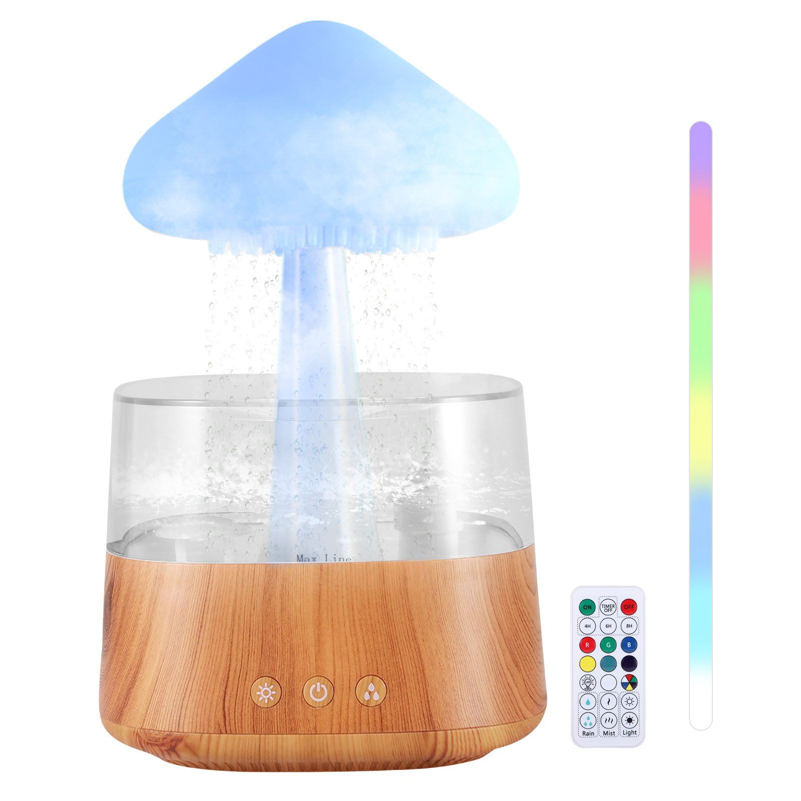 i@home Luftbefeuchter mit Regenwolken-Effekt – Luftbefeuchter mit Wassertropfen-Geräusch, 0,3 l Wassertank, mit Aromatherapie, Schlafzimmerlampe mit beruhigenden Geräuschen