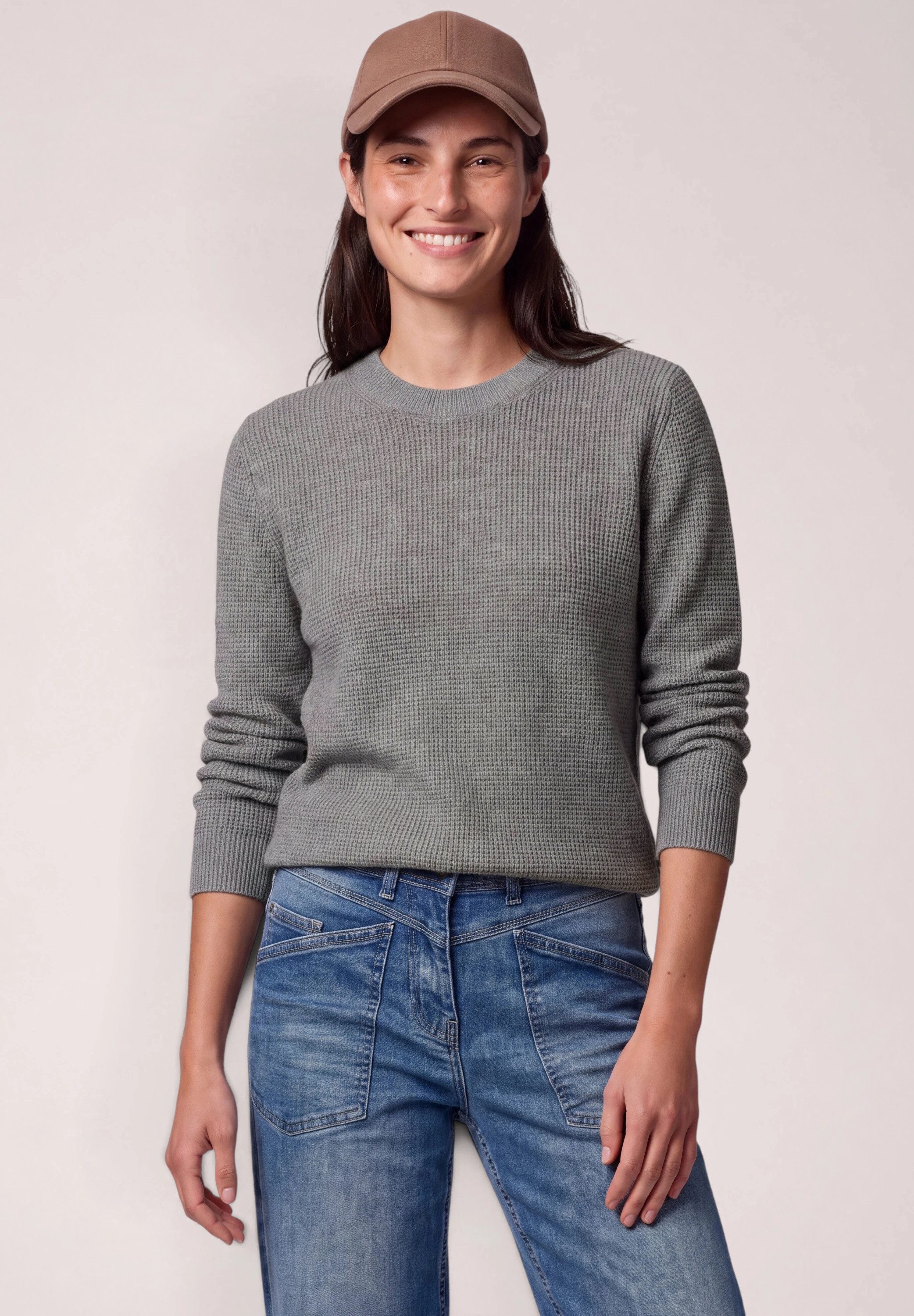 CECIL Rundhalspullover mit Struktur