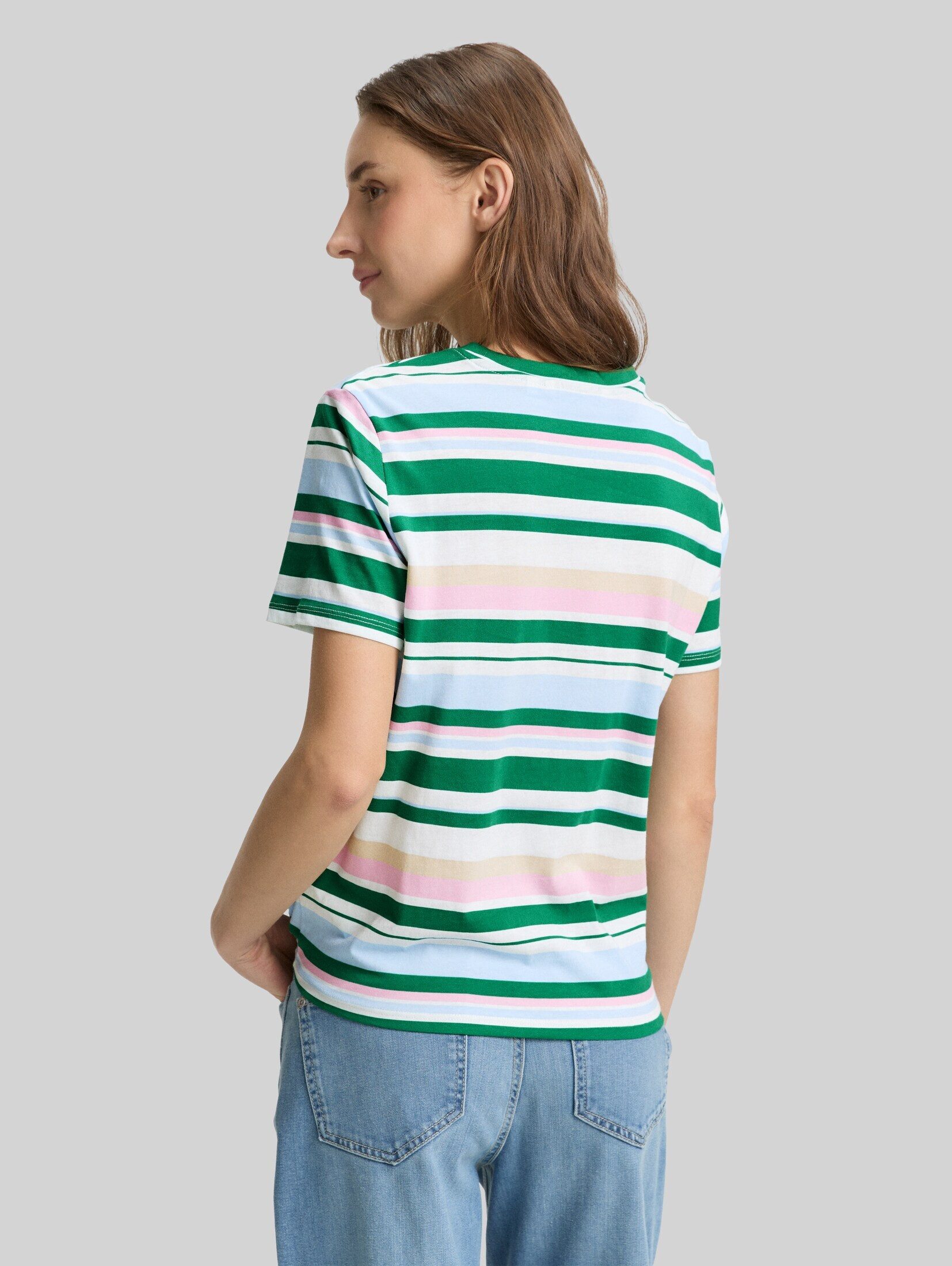 TOM TAILOR Denim T-Shirt T-Shirt T-Shirt mit Knoten-Detail
