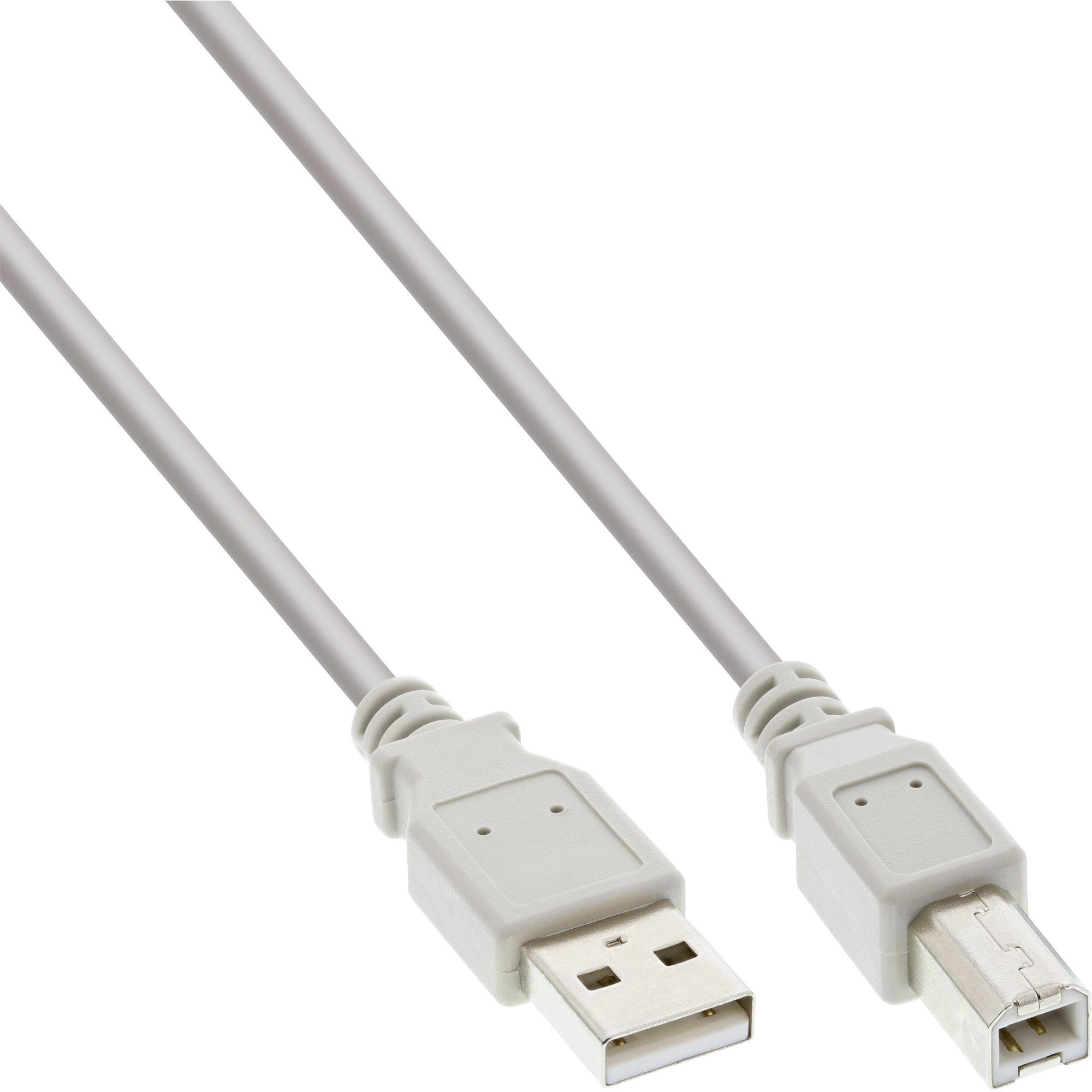 InLine® USB 2.0 Kabel, A an B, beige, 1m USB-Kabel