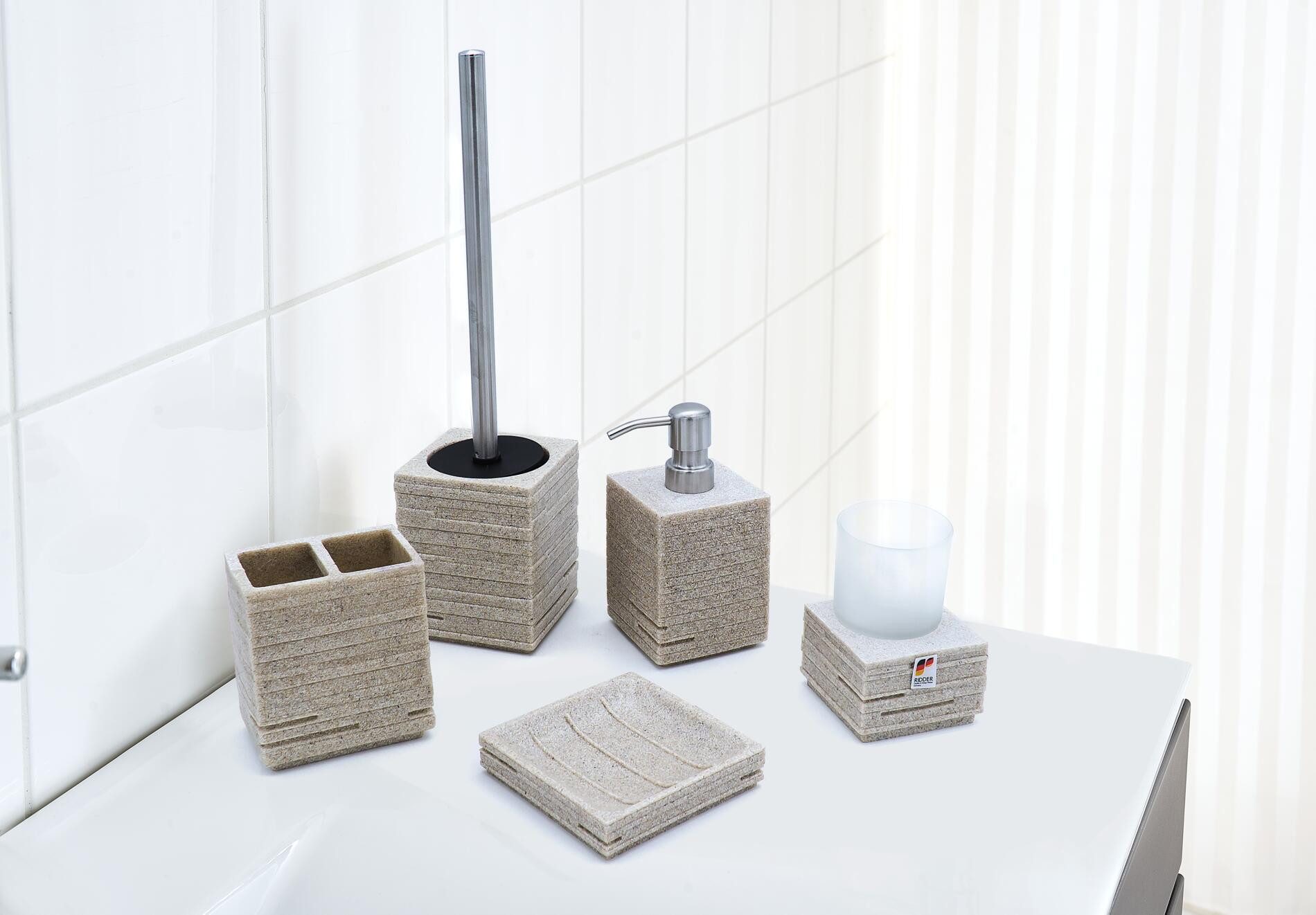 Ridder Badaccessoire-Set Aufbewahrungsbecher Brick beige günstig online kaufen