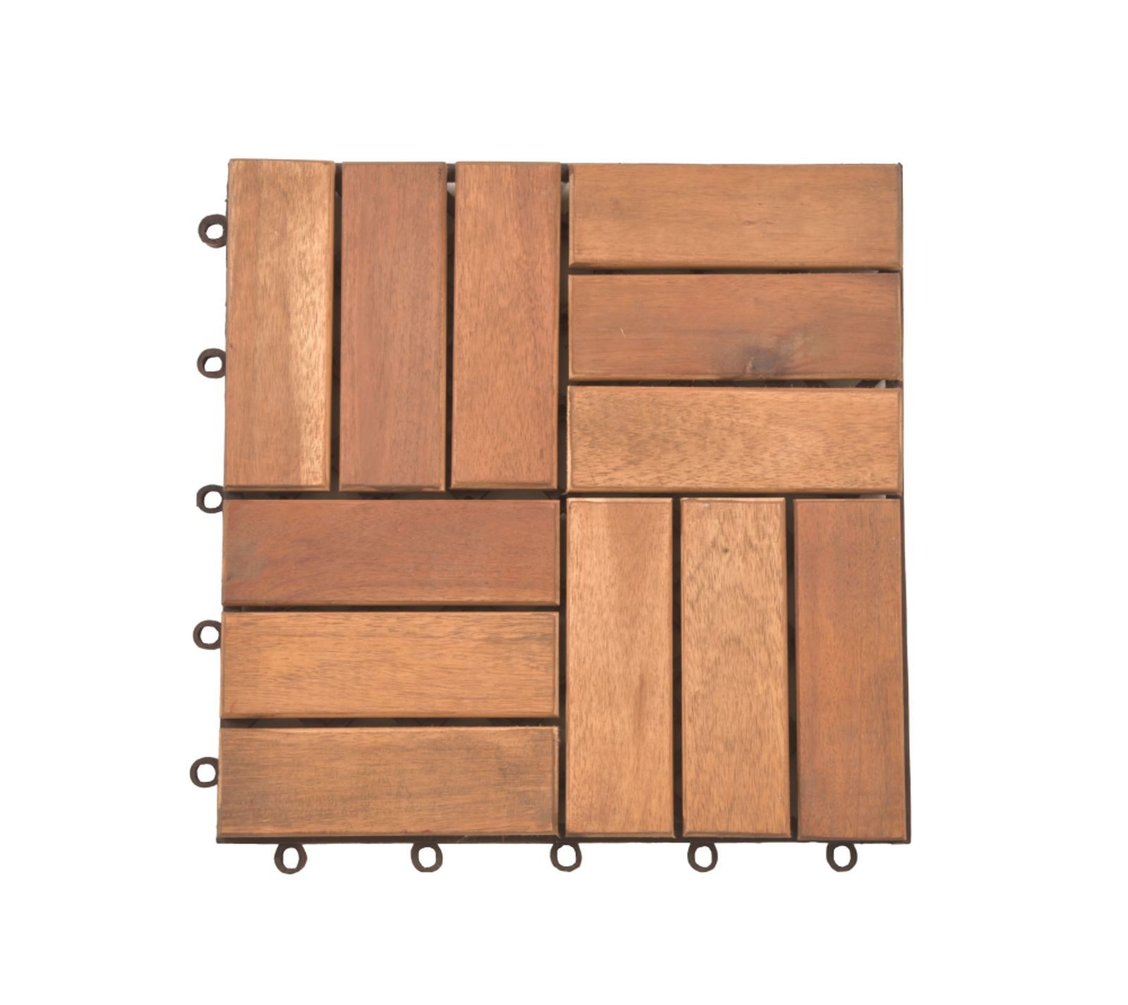 Gravidus Holzfliesen Bodenfliesen Set 11 Stück Akazie geölt 1 m² Klicksystem