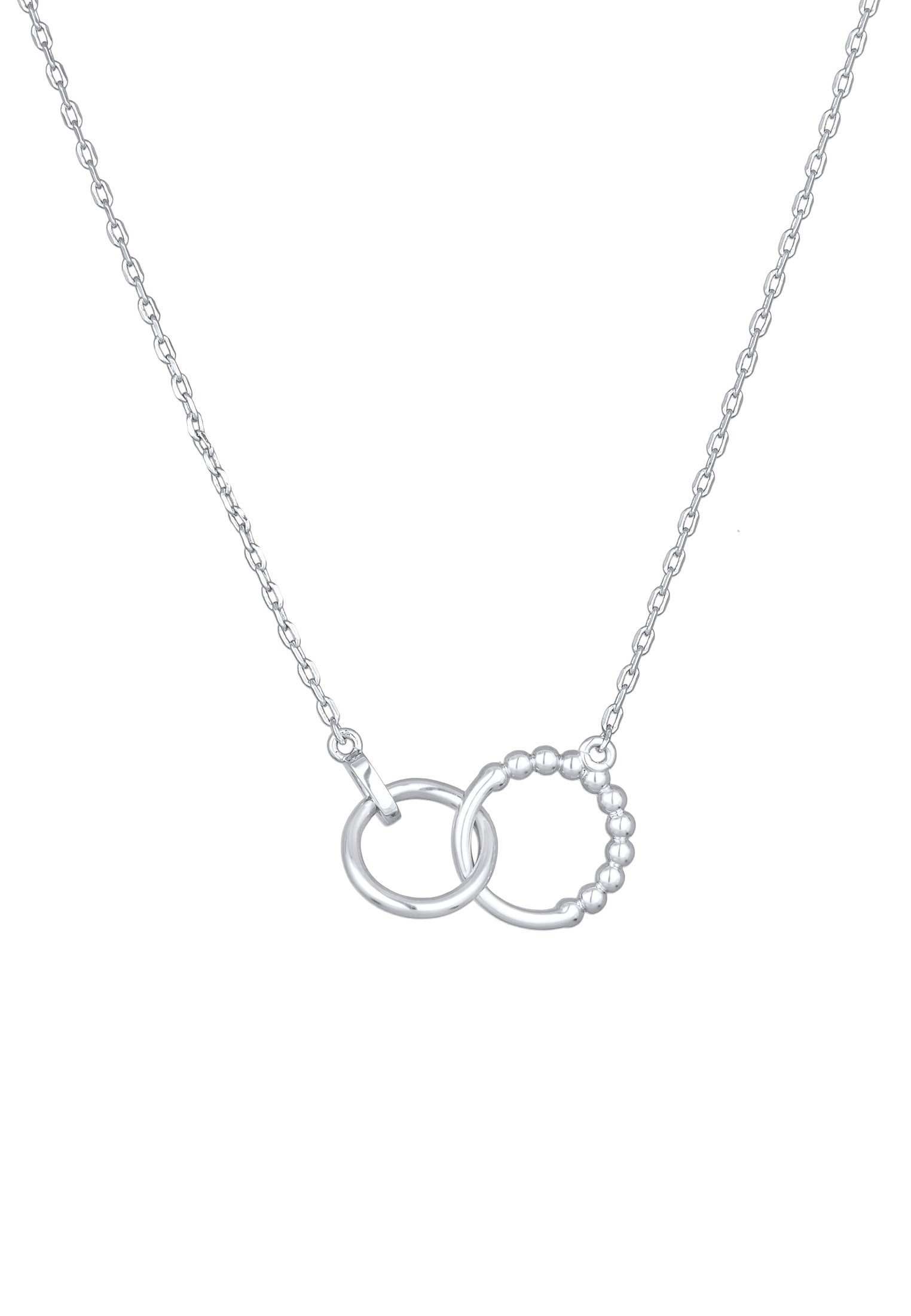Elli Kette mit Anhänger Ringe Infinity Kristalle Silberfarben für Damen