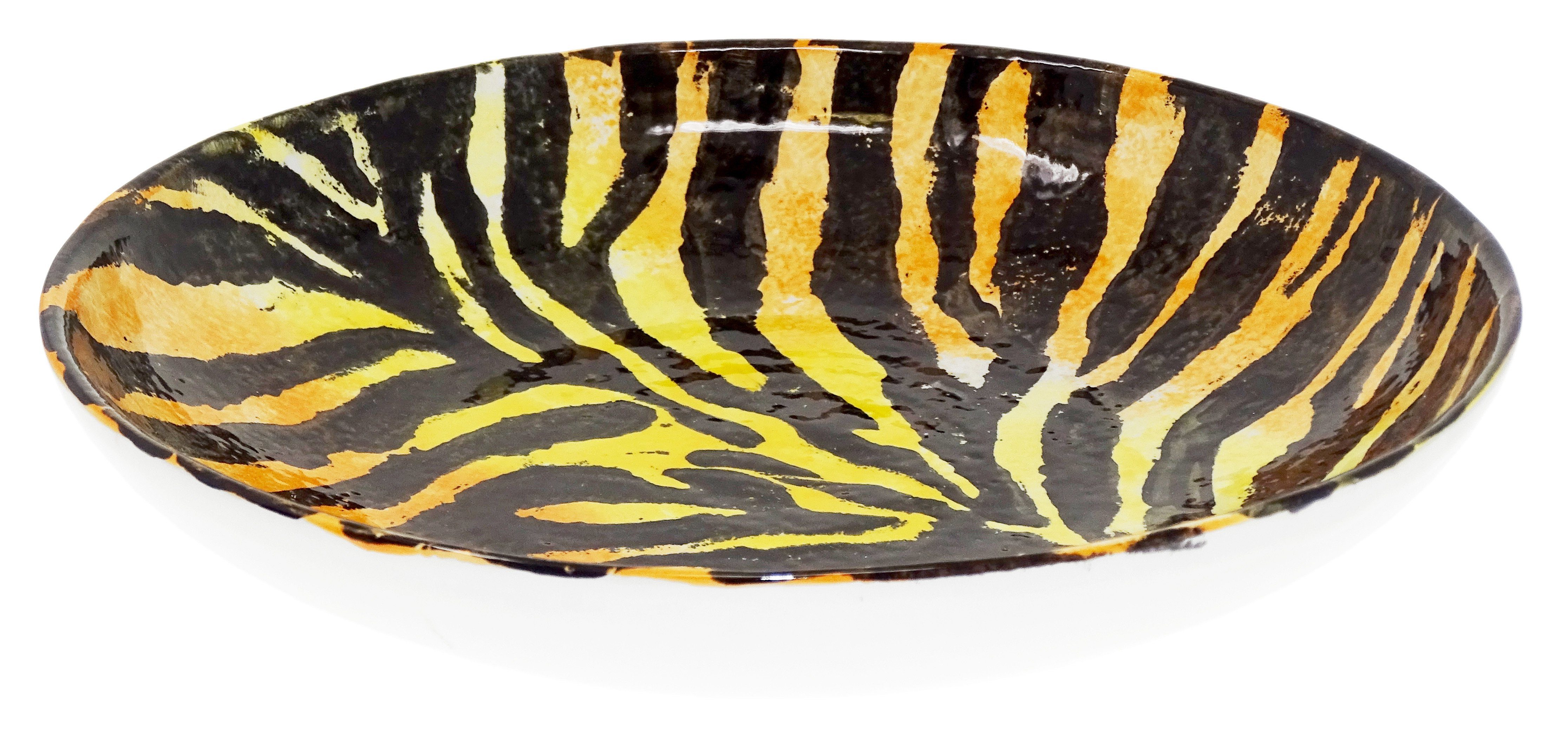 Tiger, rund Servierschüssel Servierteller Keramik, Tiefer 24 Lashuma Ø Pastateller, cm