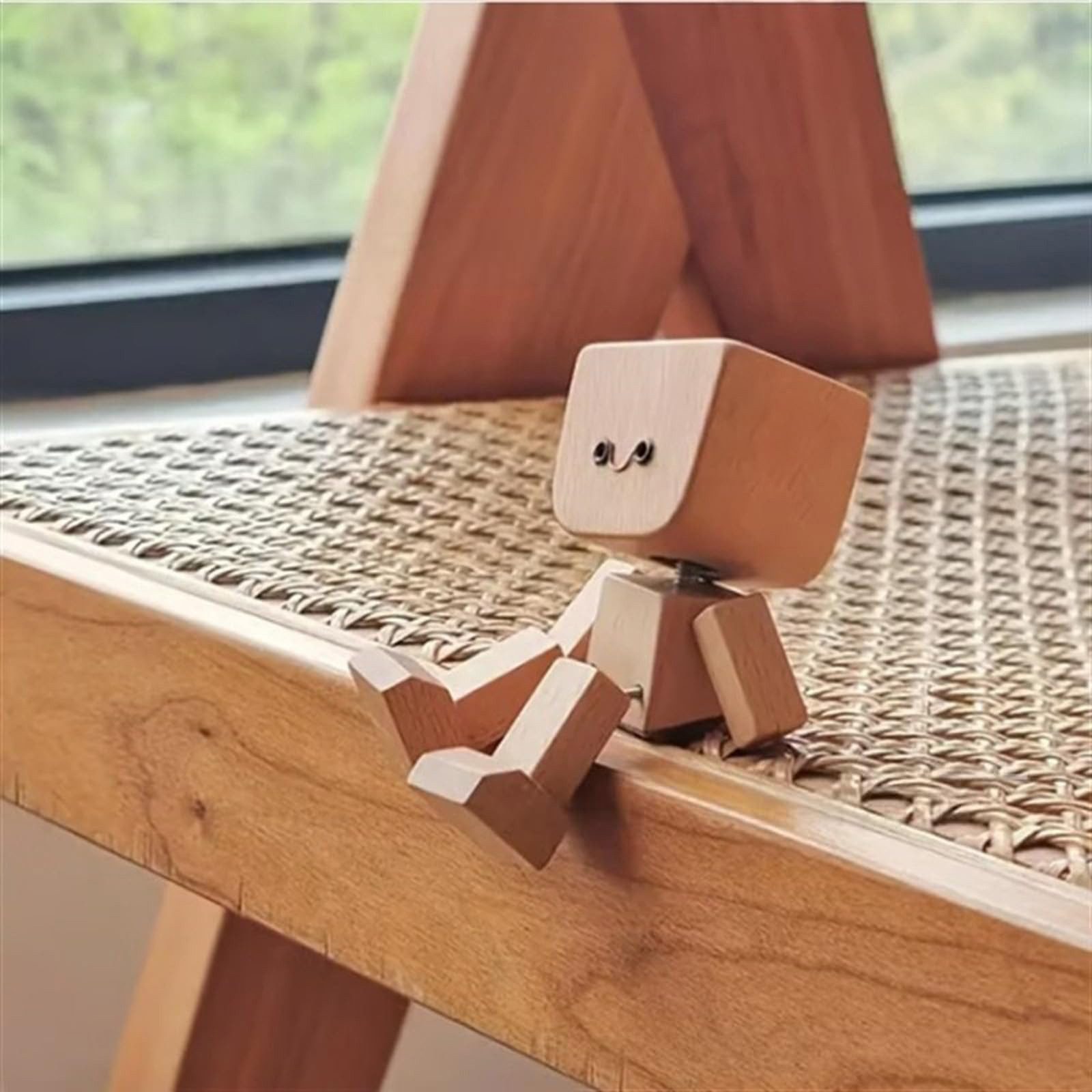 REDOM Dekofigur Auto Deko Holz Wackelfigur lustige Wackelpuppe Armaturenbrett Deko (mit 12 Emoji-Magneten zum Austauschen und Kombinieren, 1 St., Geschenk mit fröhlicher Ausstrahlung), Handgefertigte Figur fürs Armaturenbrett Schreibtisch Regal