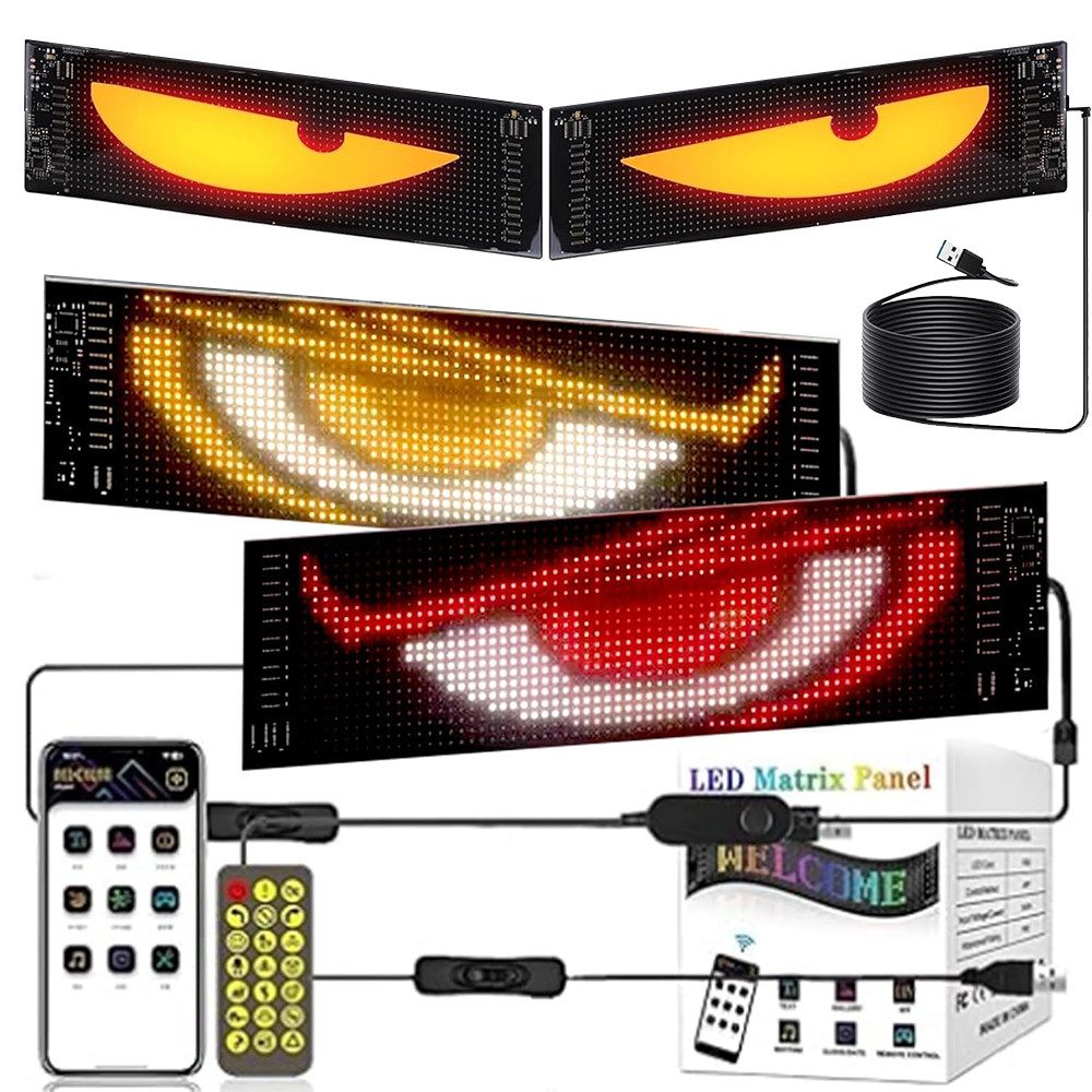 PRIISF Frontscheibenabdeckung Devil's Eye LED-Bildschirm Auto günstig online kaufen