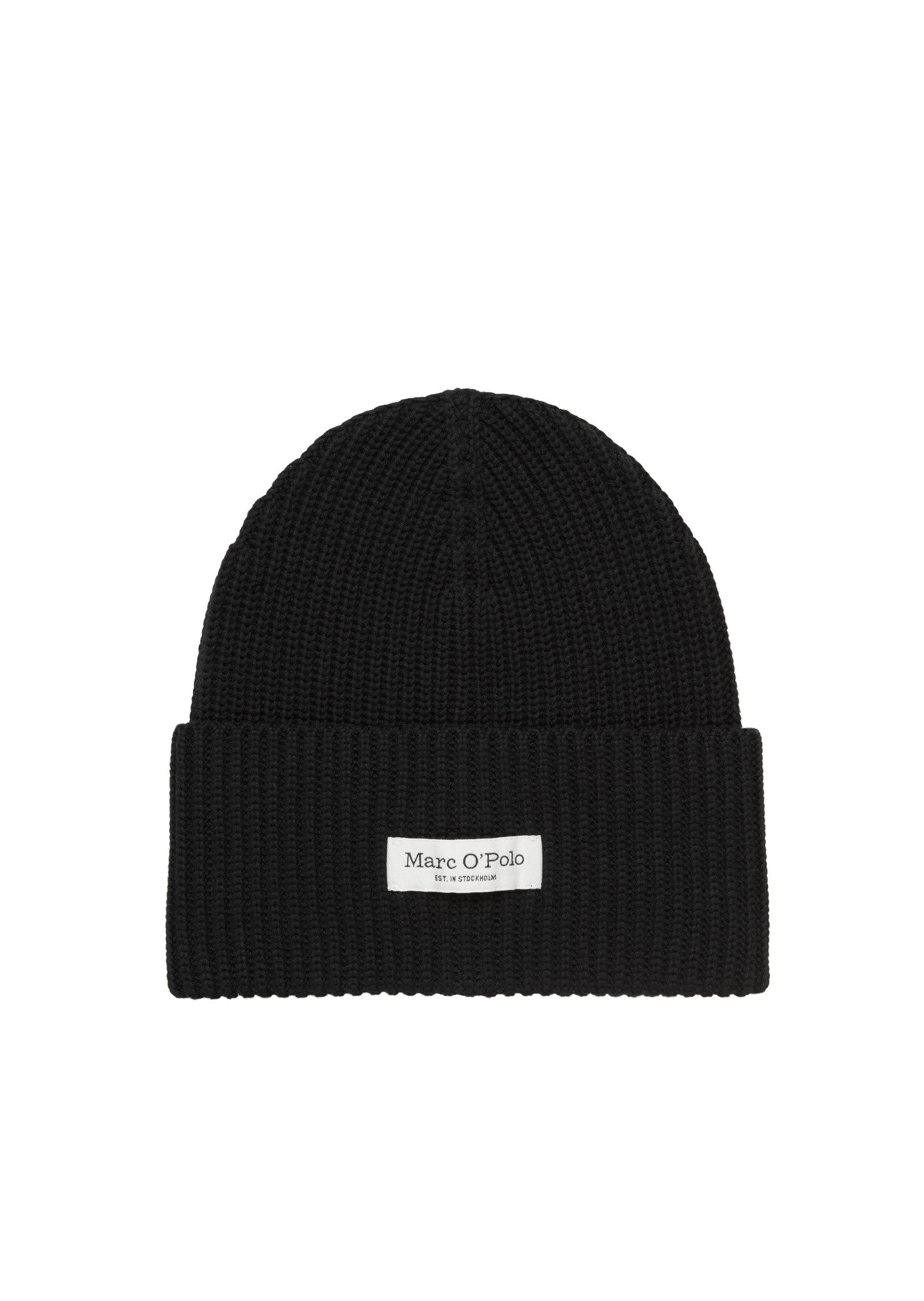 Marc O'Polo Beanie breiter Umschlag, Markenlabel, günstig online kaufen