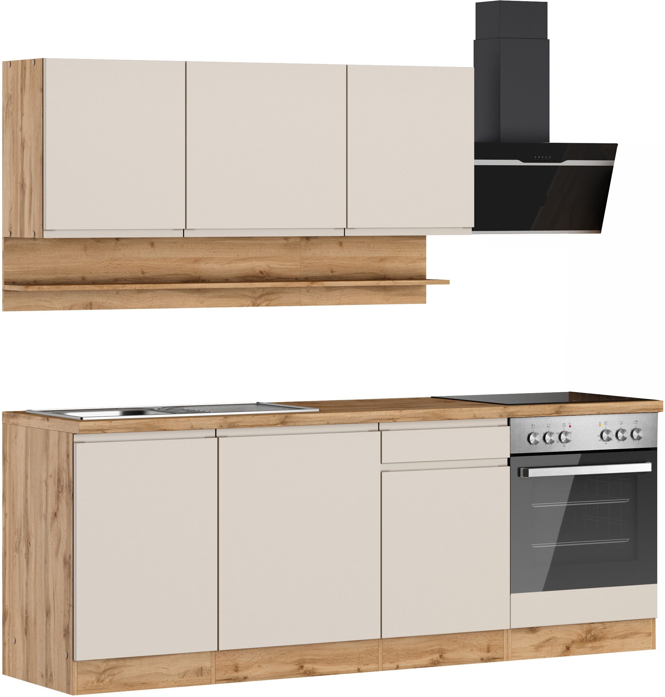 KOCHSTATION Küchenzeile KS-Virginia,neu in verbesserter Ausführung, Breite 220 cm, Soft-Close, wahlweise mit E-Geräten – Bild 5 von 5
