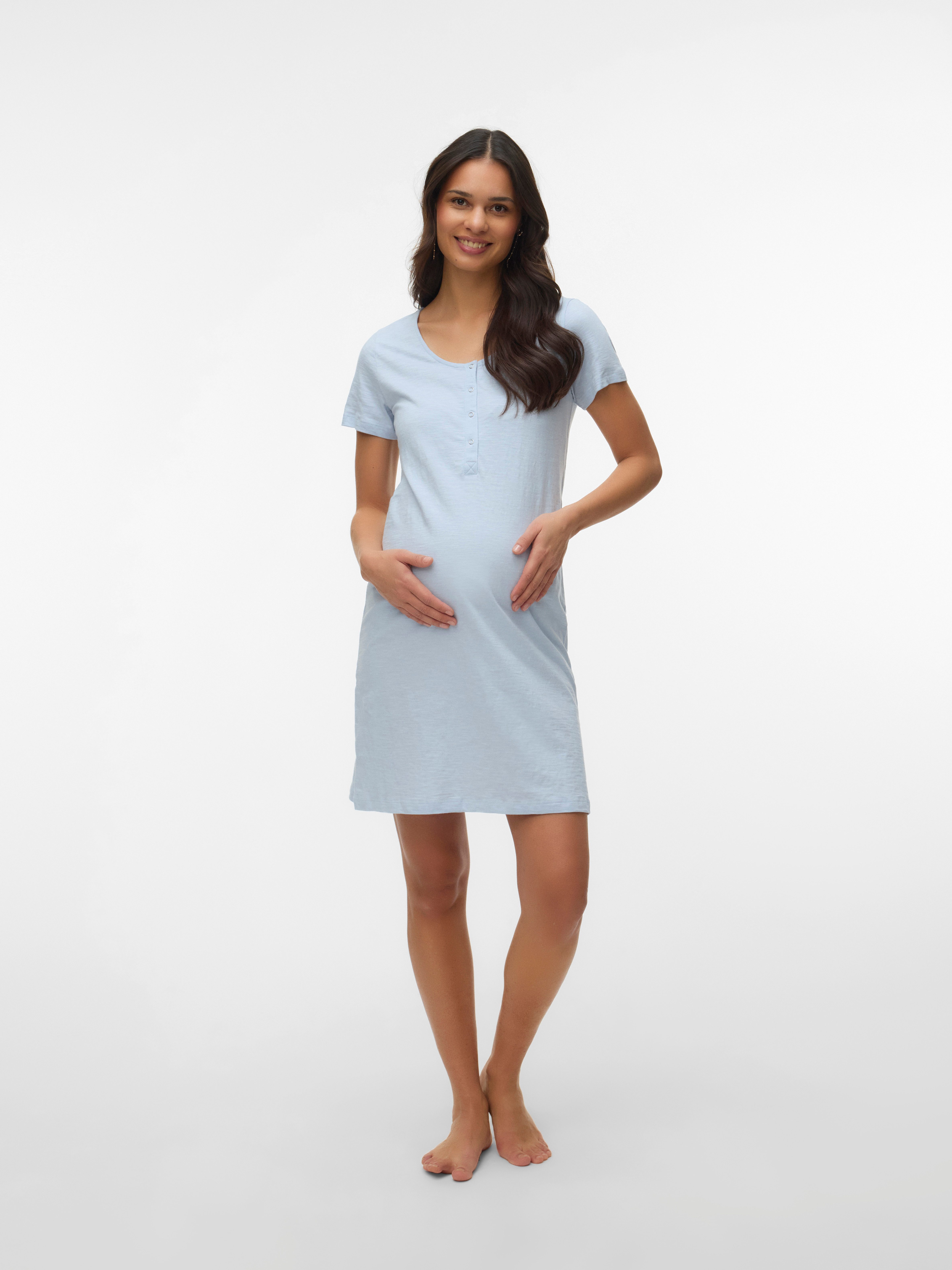 Mamalicious Umstandsnachthemd MLMIRA SOLID JRS NIGHTGOWN 2F A. E. NOOS Baumwolle, regular fit