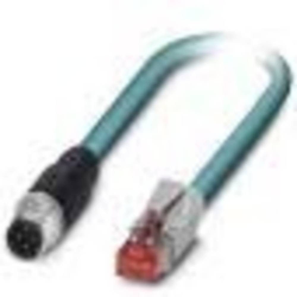 Phoenix Contact M12 / RJ45 Netzwerkkabel, Patchkabel CAT 5e SF/UTP 3 m 1403499 LAN-Kabel, (3.00 cm), Flammwidrig, mit Rastnasenschutz
