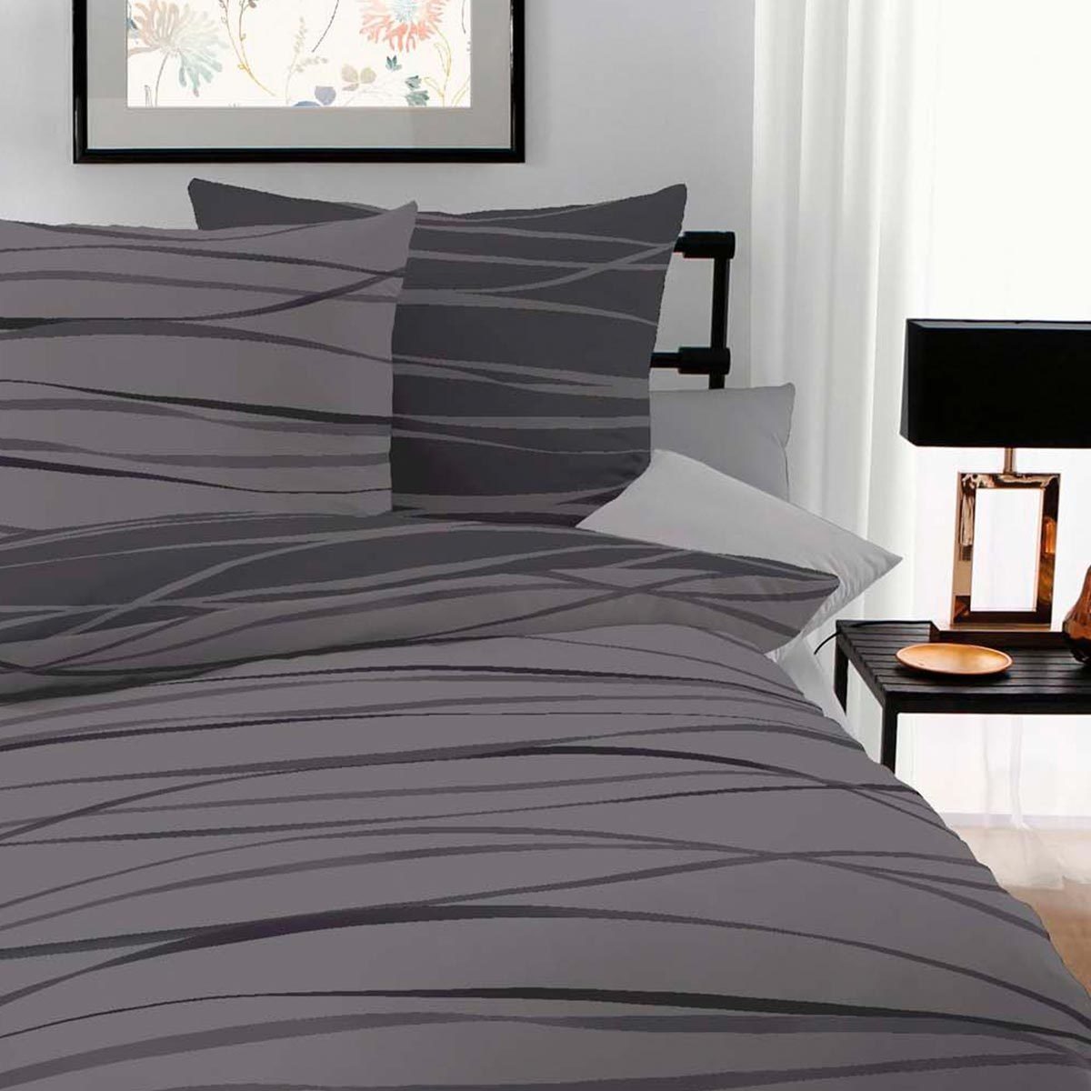 BETTWARENSHOP Bettwäsche Satinmotion zinn, Mako Satin, günstig online kaufen